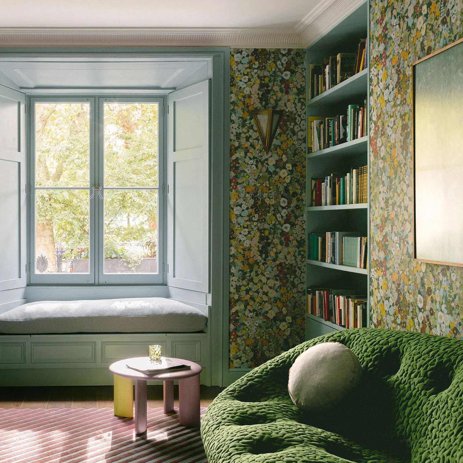 House of Hackney Hollyhocks wallpaper in Summer, blooms and foliage in summer