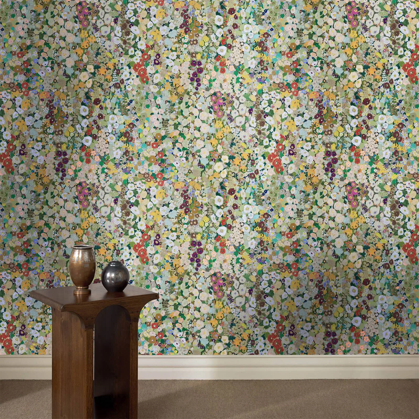 House of Hackney Hollyhocks wallpaper in Summer, blooms and foliage in summer