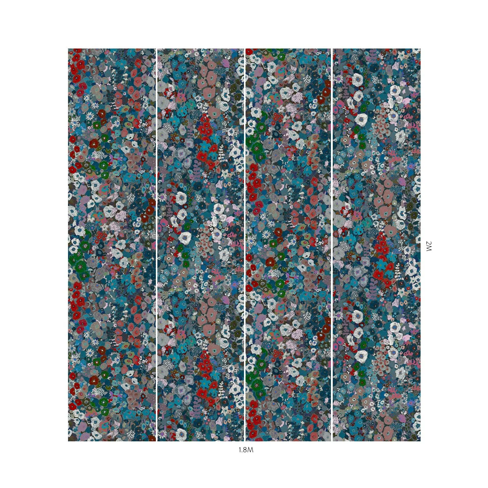 House of Hackney Hollyhocks Wallpaper in Winter House of Hackney Hollyhocks wallpaper in Winter, blooms and foliage in winter