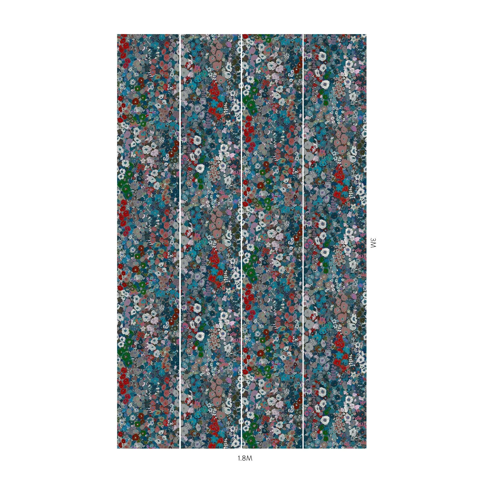 House of Hackney Hollyhocks Wallpaper in Winter House of Hackney Hollyhocks wallpaper in Winter, blooms and foliage in winter