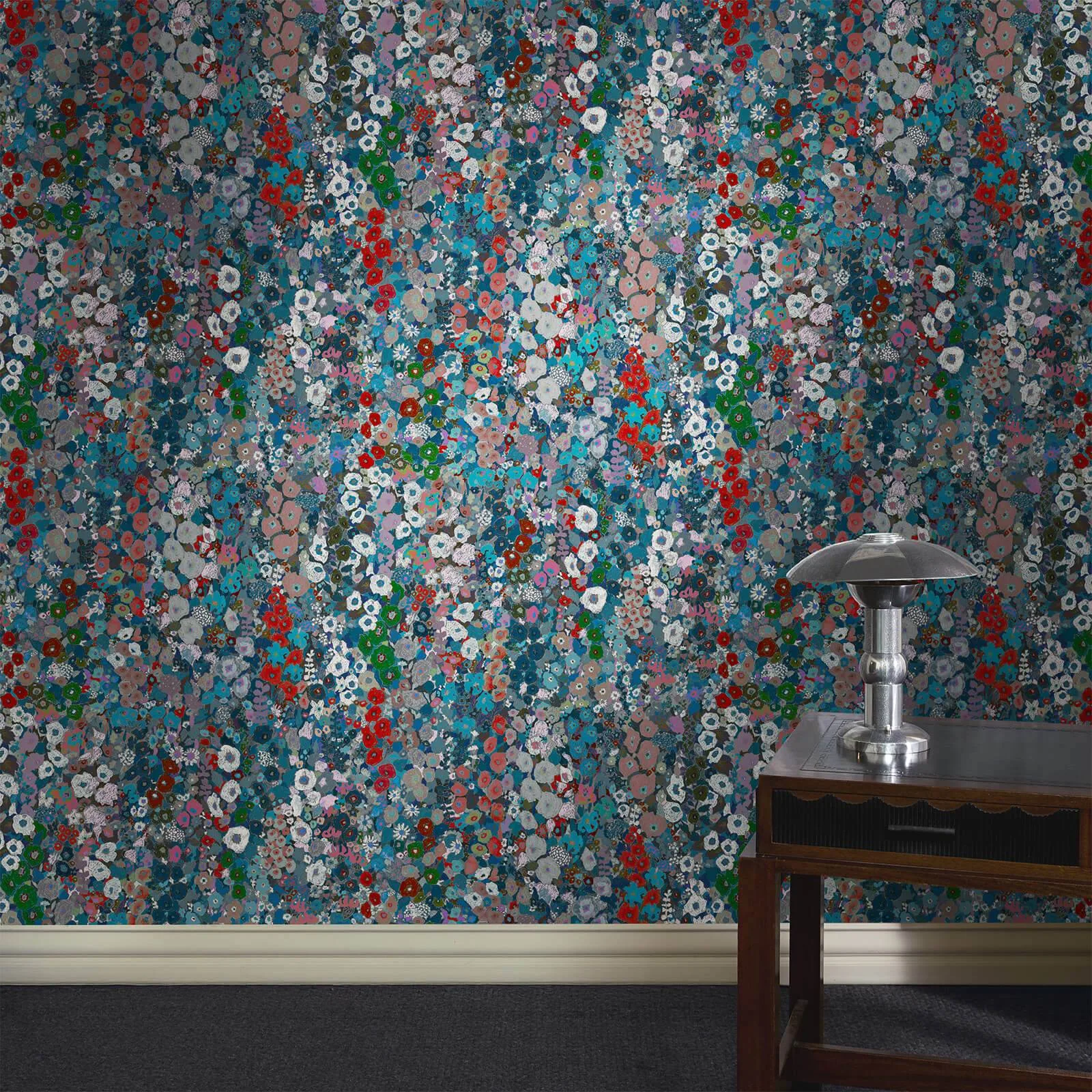 House of Hackney Hollyhocks wallpaper in Winter, blooms and foliage in winter