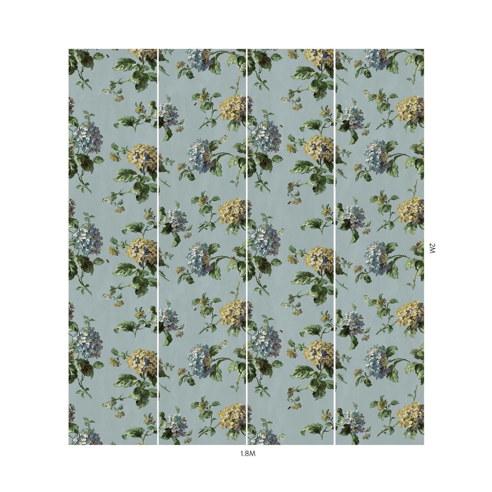 House of Hackney Hortensia wallpaper in Sky, blooms and foliage in sky