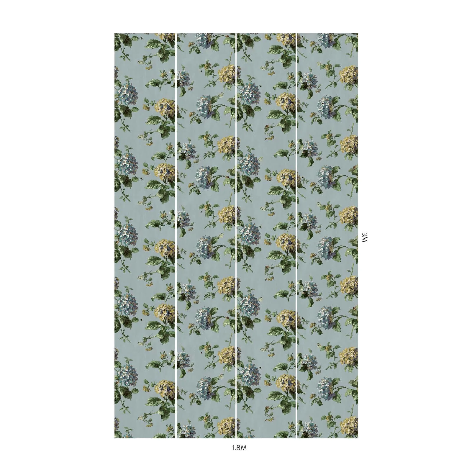 House of Hackney Hortensia wallpaper in Sky, blooms and foliage in sky