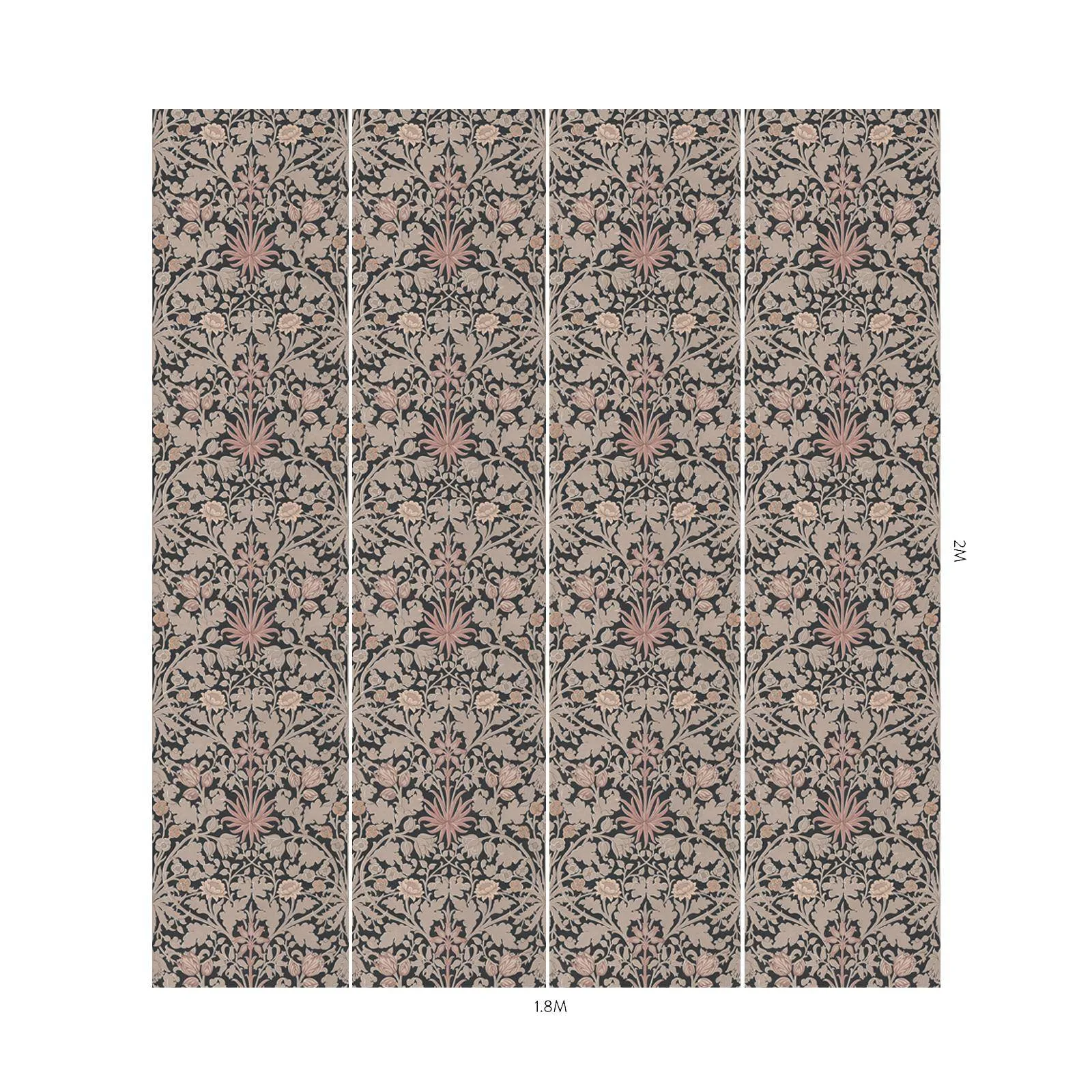 House of Hackney Hyacinth Novellus Wallpaper in Noir House of Hackney Hyacinth Novellus wallpaper in Noir, blooms and foliage in noir