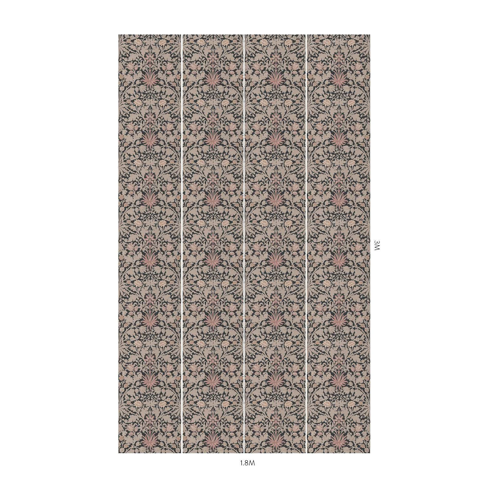 House of Hackney Hyacinth Novellus Wallpaper in Noir House of Hackney Hyacinth Novellus wallpaper in Noir, blooms and foliage in noir