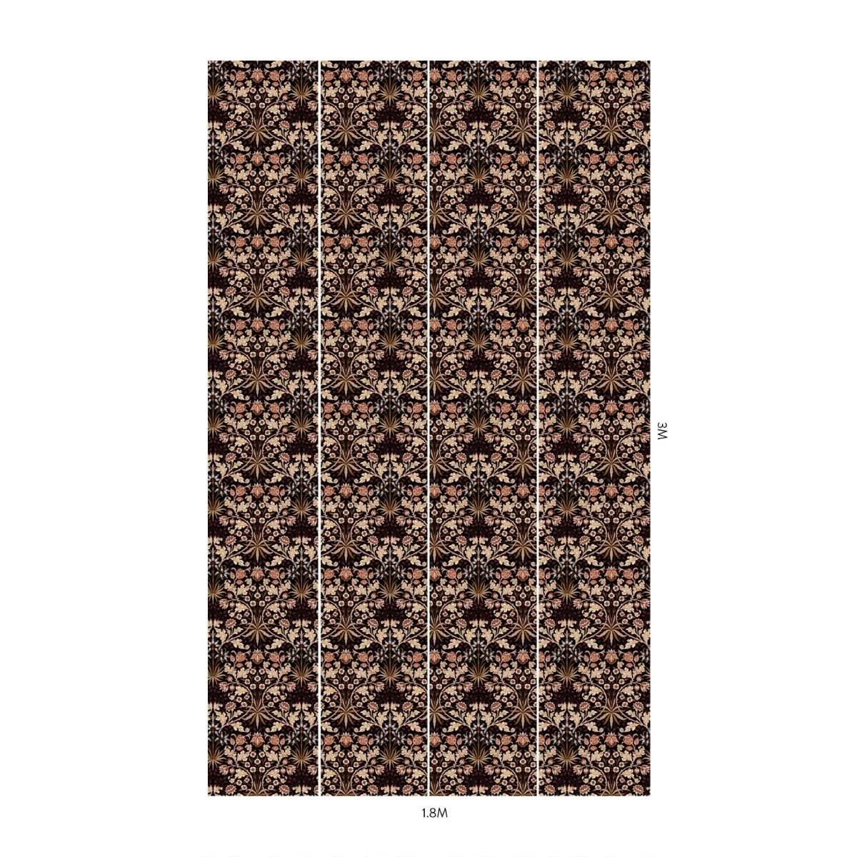 House of Hackney Hyacinth wallpaper in Black, foliage and geometric forms in black