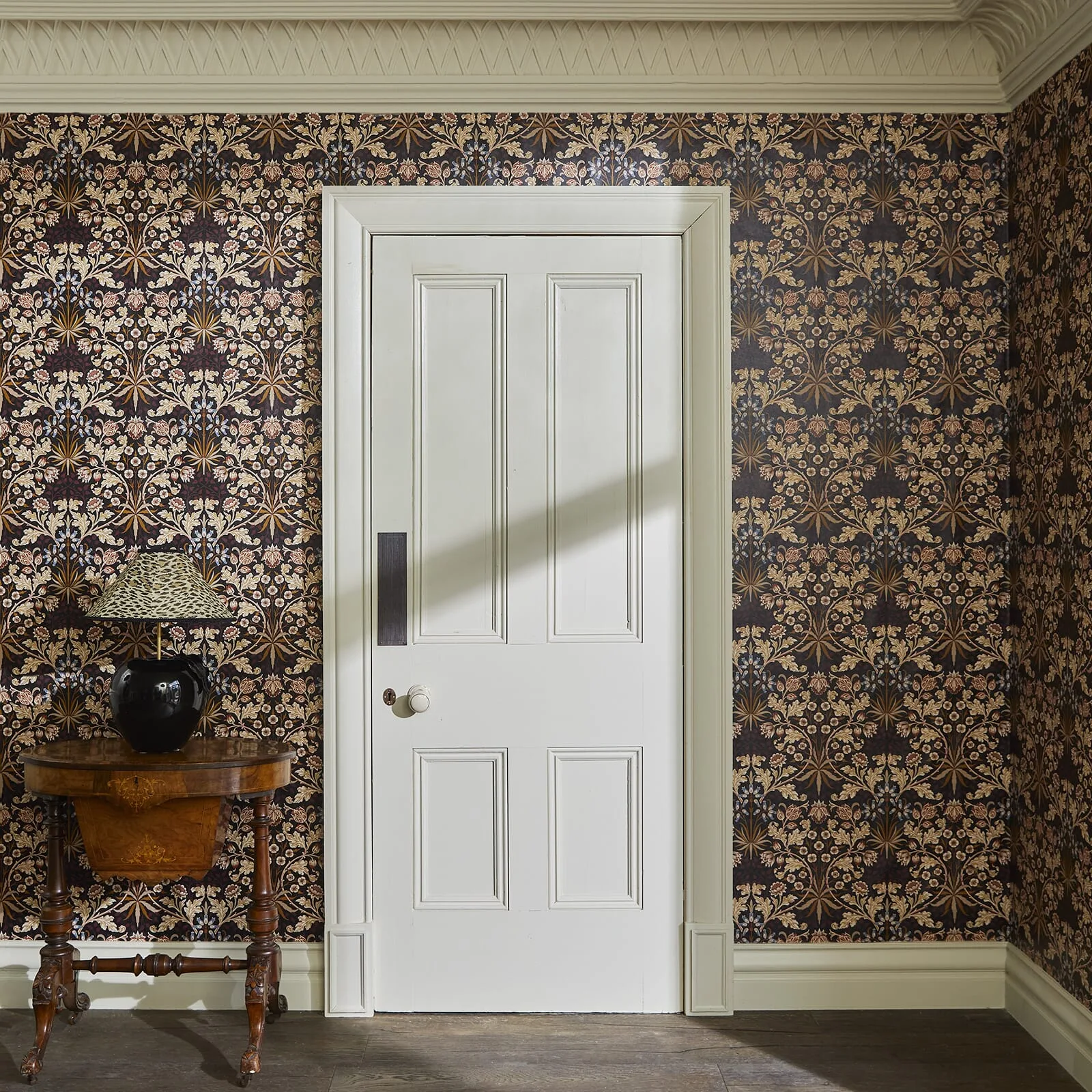 House of Hackney Hyacinth wallpaper in Black, foliage and geometric forms in black