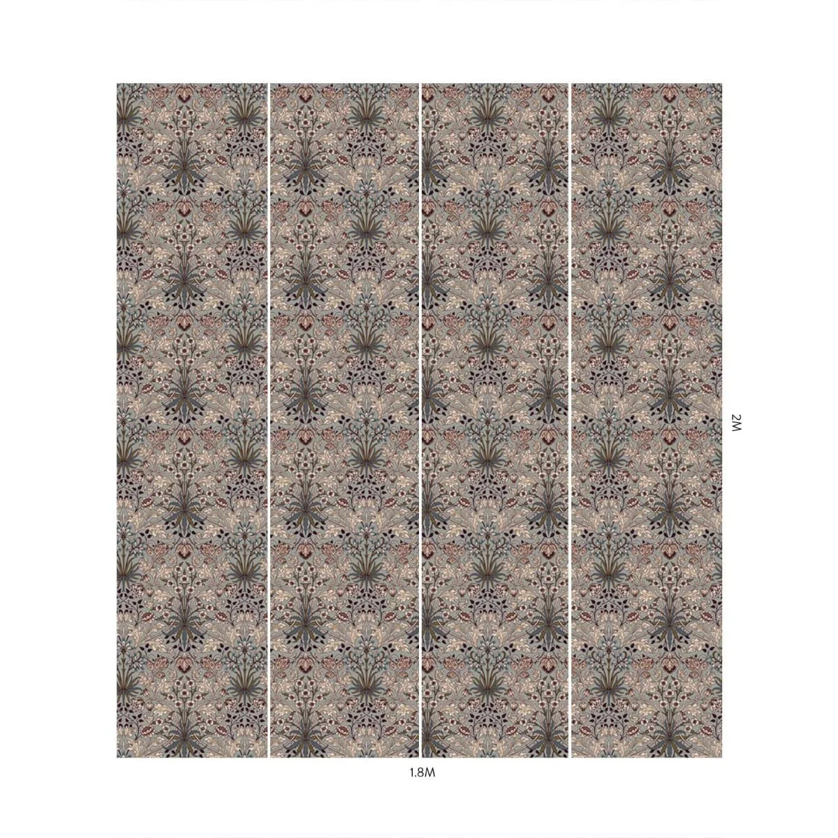 House of Hackney Hyacinth Wallpaper in Dove Grey House of Hackney Hyacinth wallpaper in Dove Grey, blooms and foliage in grey