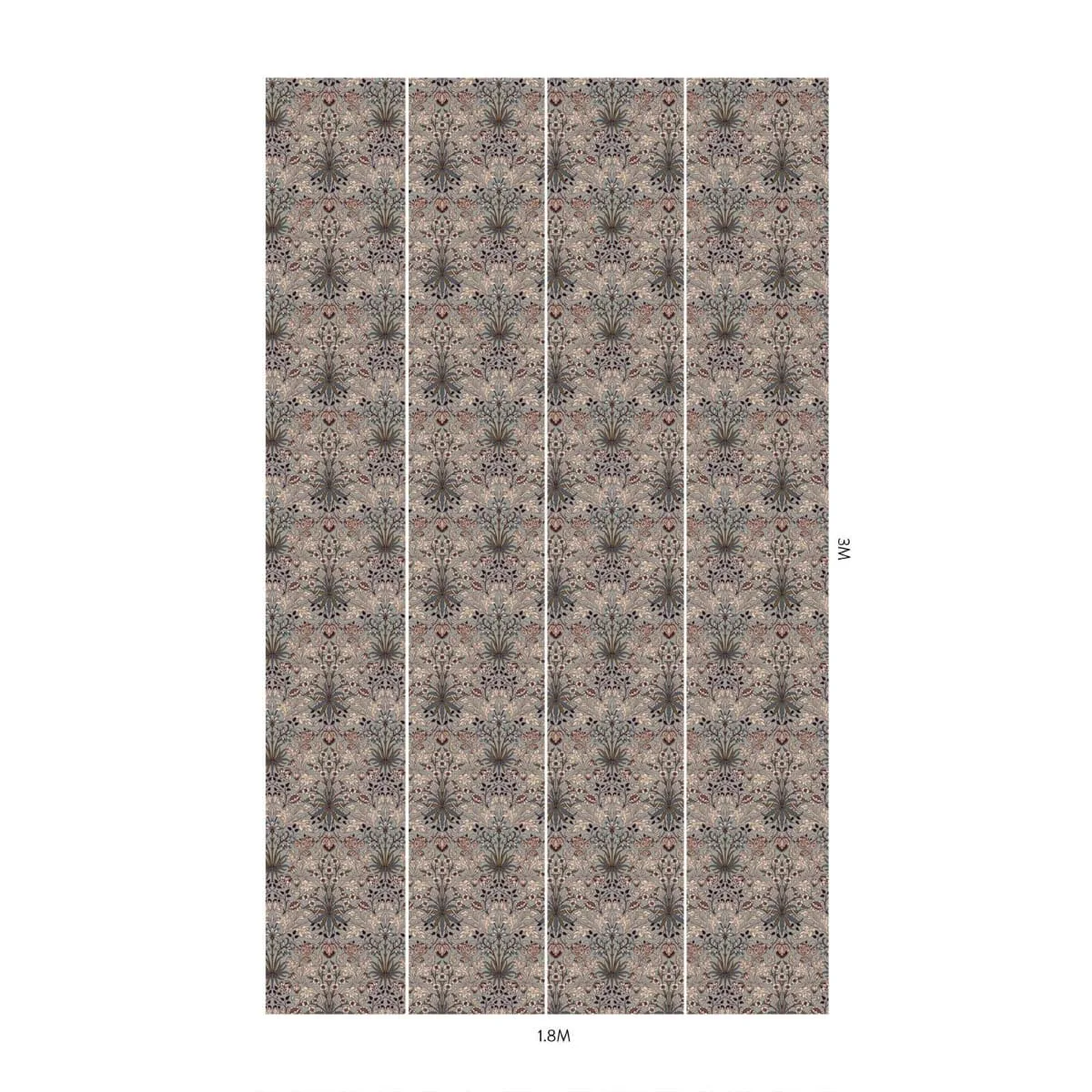 House of Hackney Hyacinth Wallpaper in Dove Grey House of Hackney Hyacinth wallpaper in Dove Grey, blooms and foliage in grey