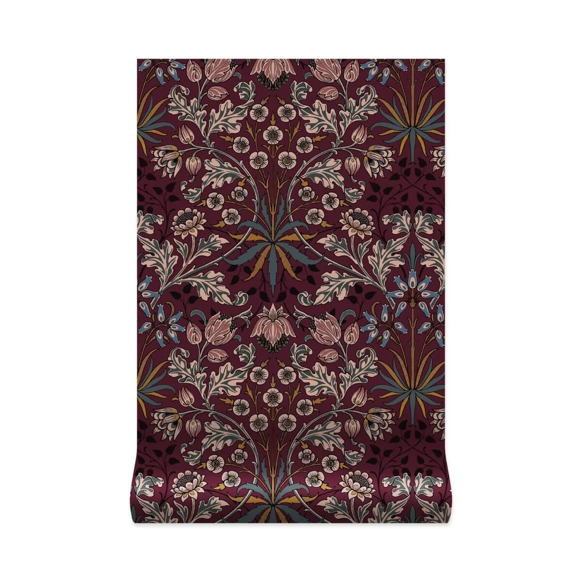 House of Hackney Hyacinth wallpaper in Mulberry, foliage and fruits in mulberry