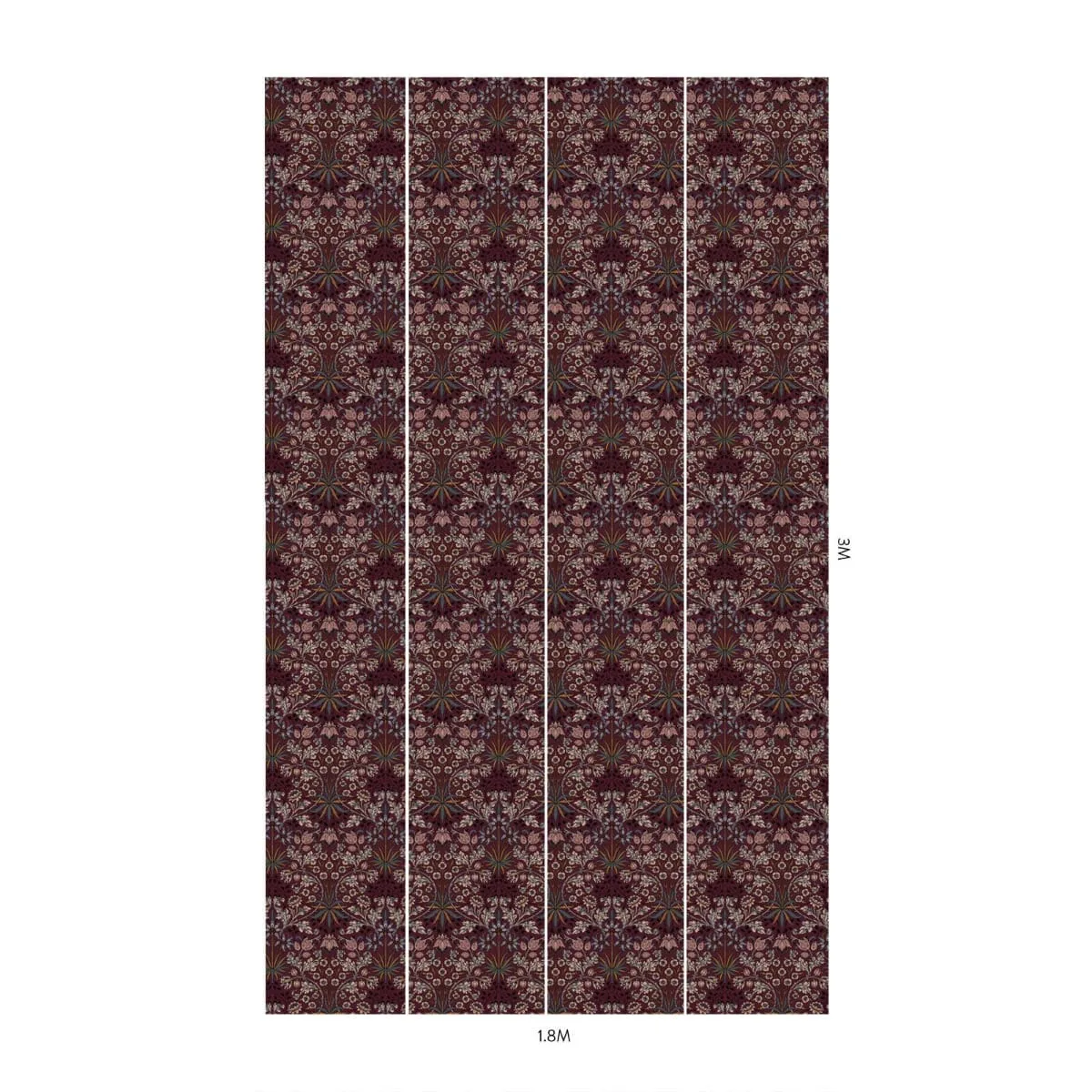 House of Hackney Hyacinth wallpaper in Mulberry, foliage and fruits in mulberry