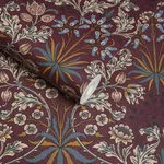 House of Hackney Hyacinth wallpaper in Mulberry, foliage and fruits in mulberry
