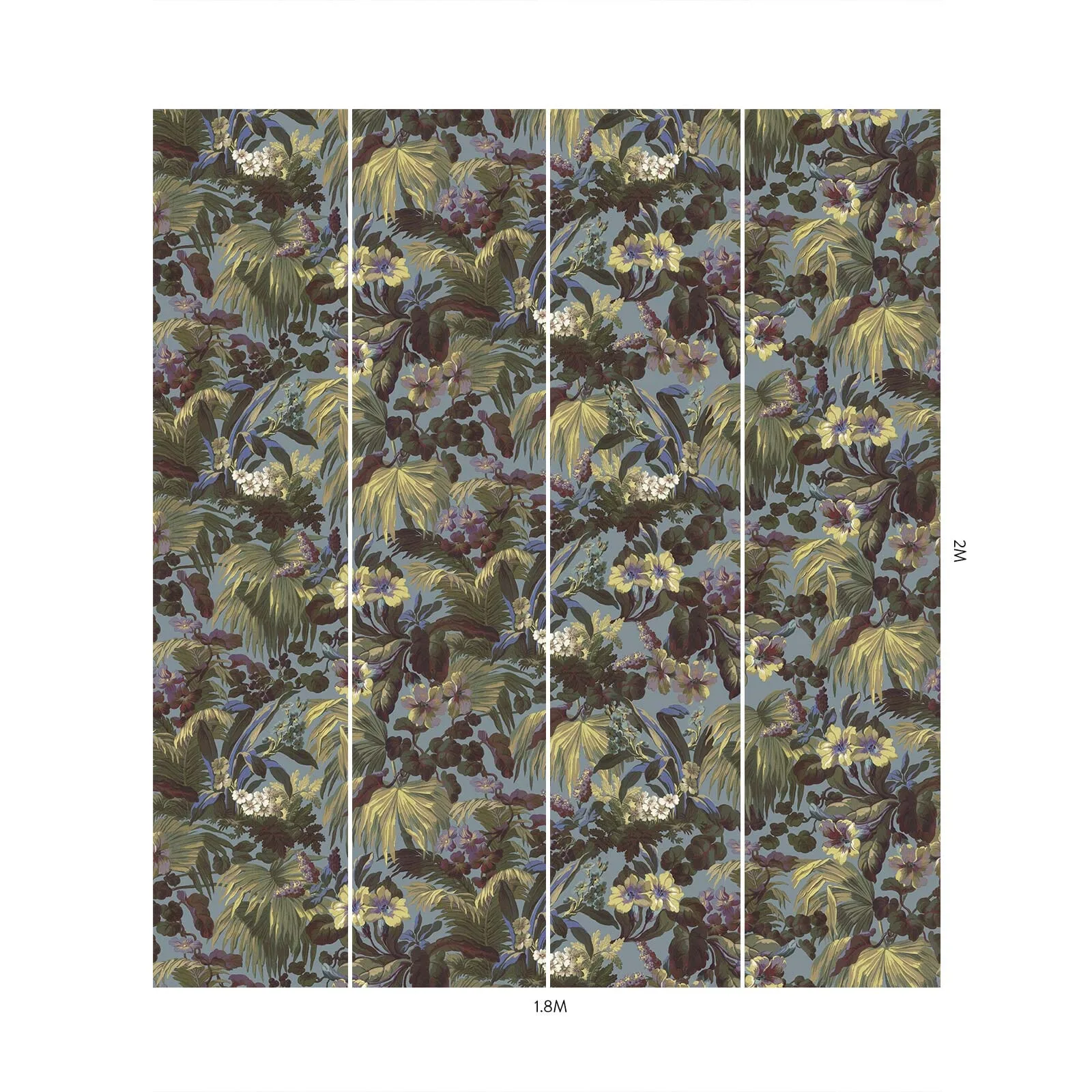 House of Hackney Limerence Wallpaper in Indigo House of Hackney Limerence wallpaper in Indigo, blooms and foliage in indigo