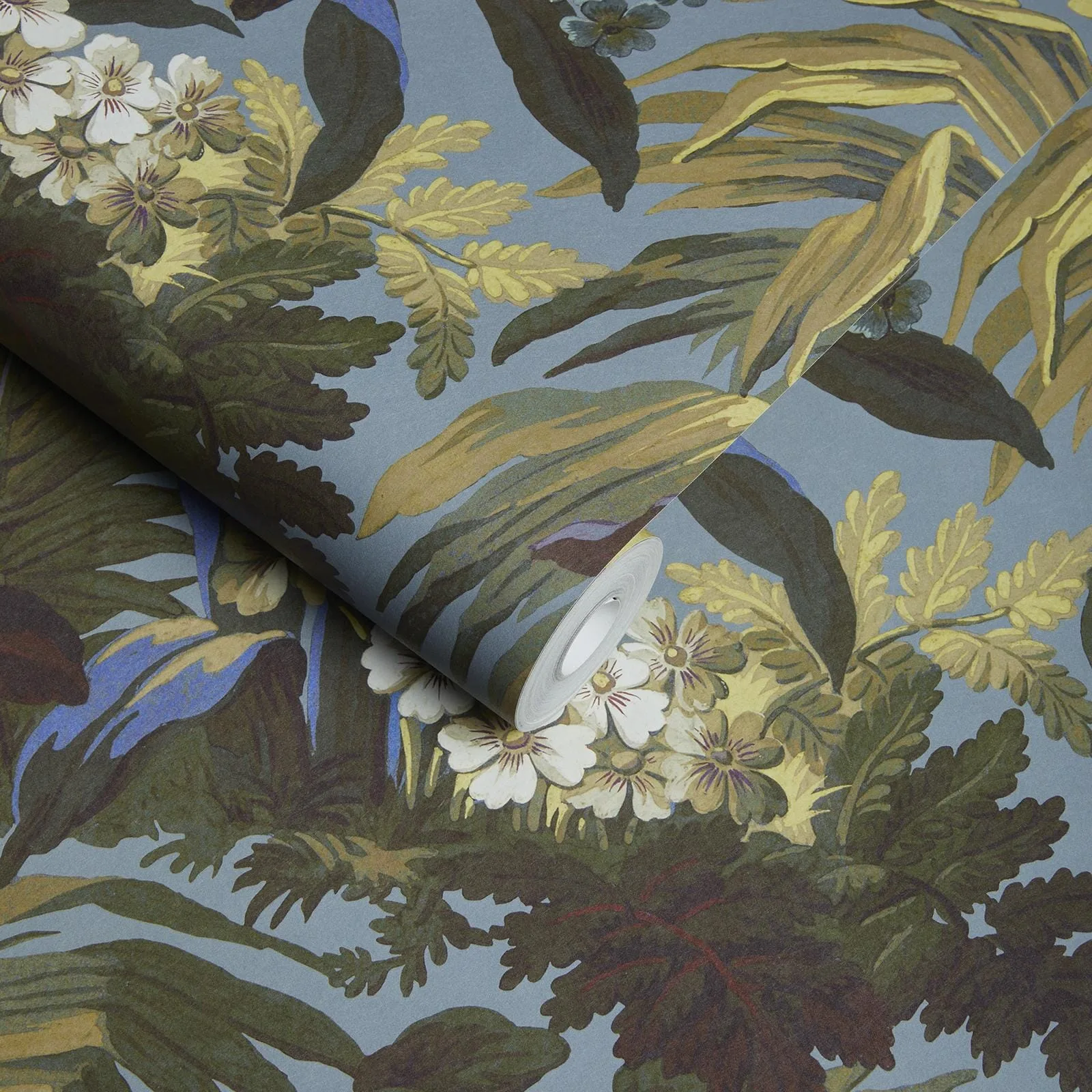 House of Hackney Limerence Wallpaper in Indigo House of Hackney Limerence wallpaper in Indigo, blooms and foliage in indigo