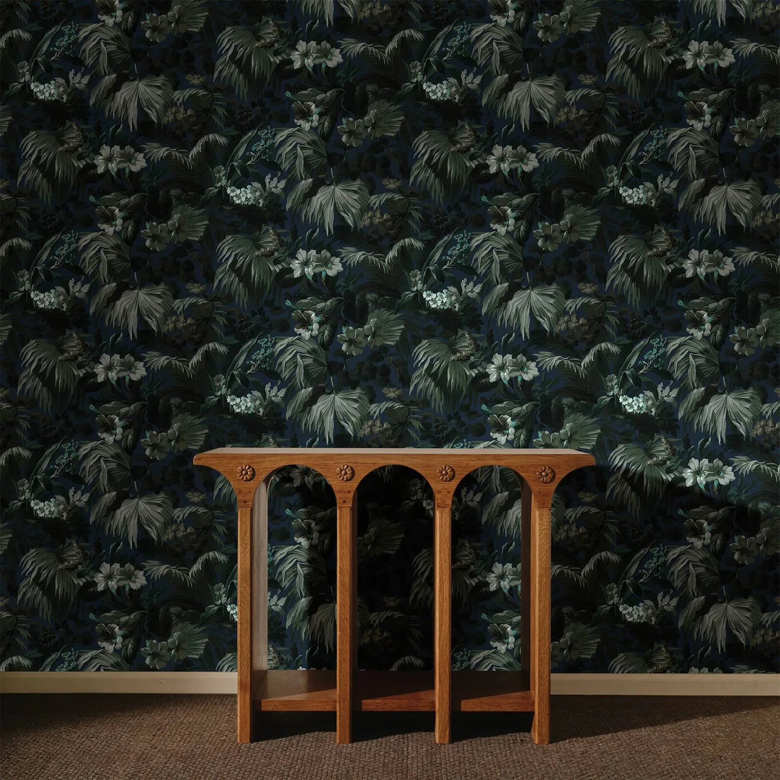 House of Hackney Limerence wallpaper in Ink, foliage and trees in ink
