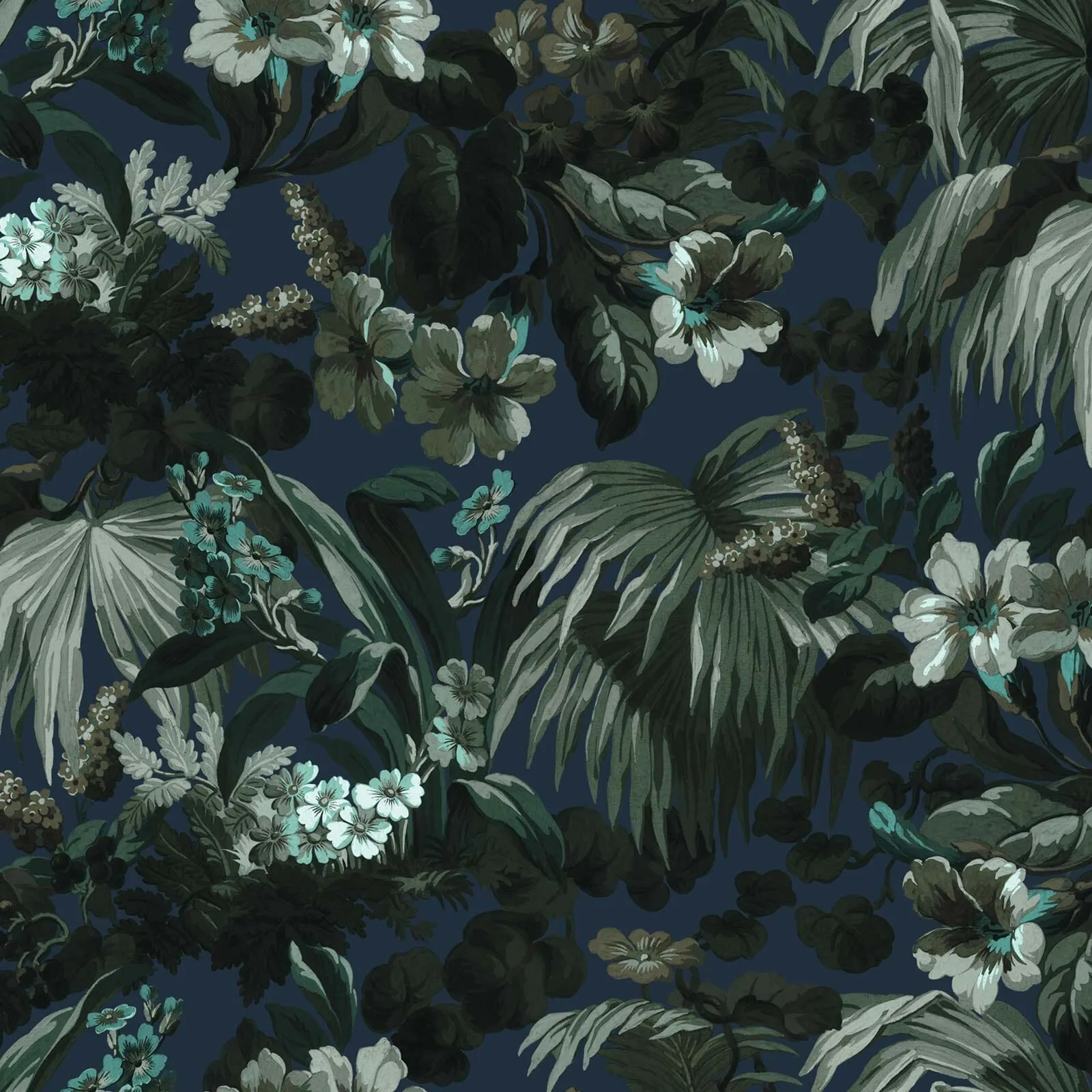 House of Hackney Limerence wallpaper in Ink, foliage and trees in ink