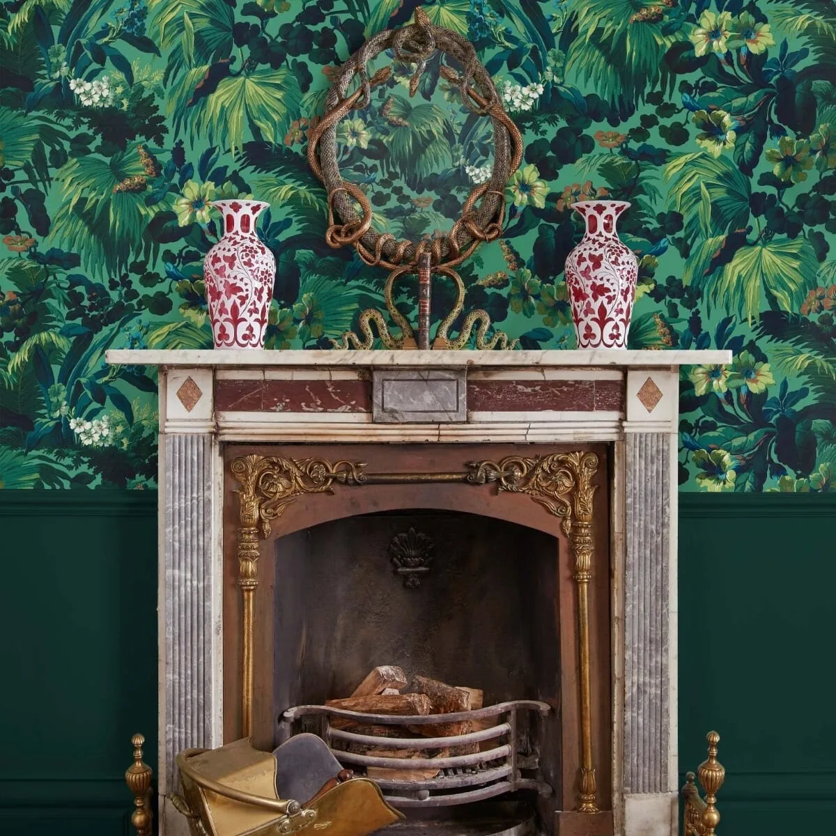 House of Hackney Limerence Wallpaper in Malachite House of Hackney Limerence wallpaper in Malachite, foliage and scenic vignettes in malachite