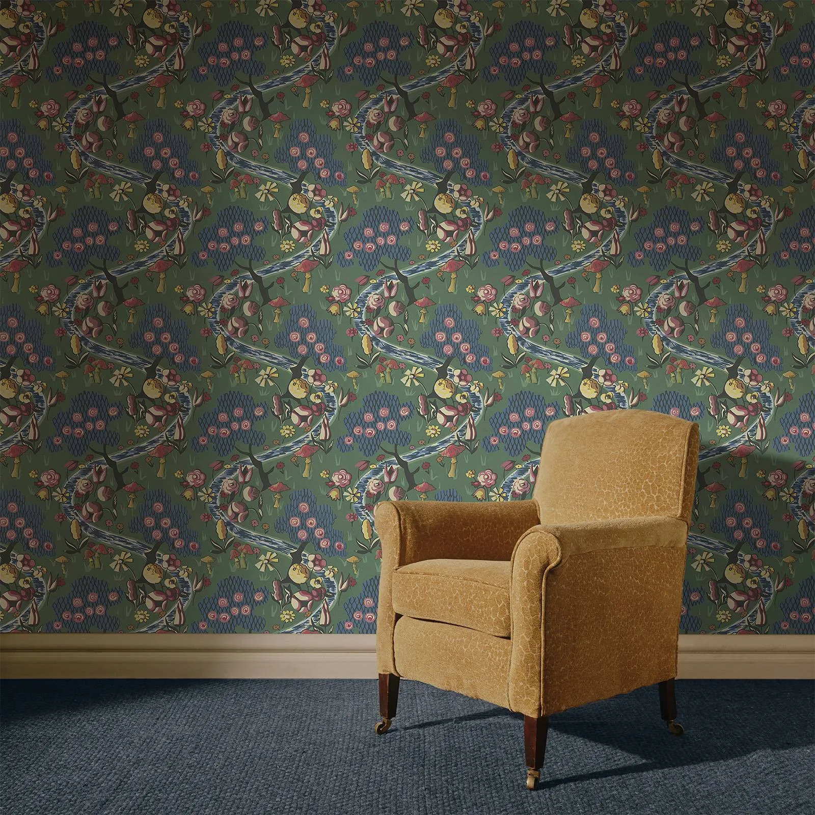House of Hackney London Fields wallpaper in Nephrite, the London Fields design in nephrite