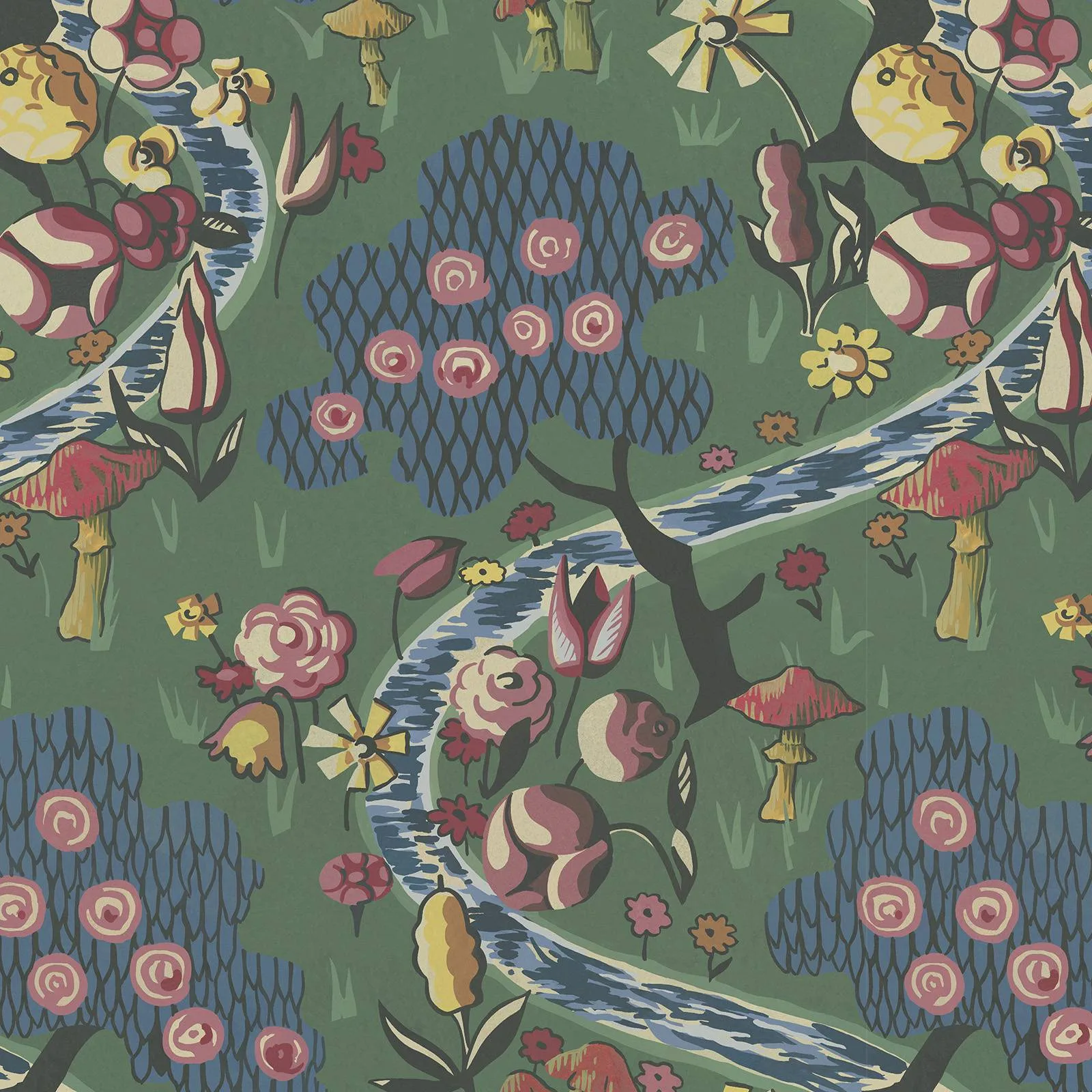 House of Hackney London Fields wallpaper in Nephrite, the London Fields design in nephrite