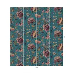 House of Hackney Majorelle wallpaper in Azure, blooms and foliage in azure