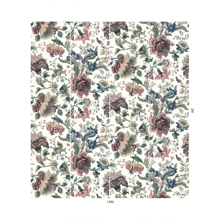 House of Hackney Majorelle wallpaper in Ecru, blooms and foliage in ecru