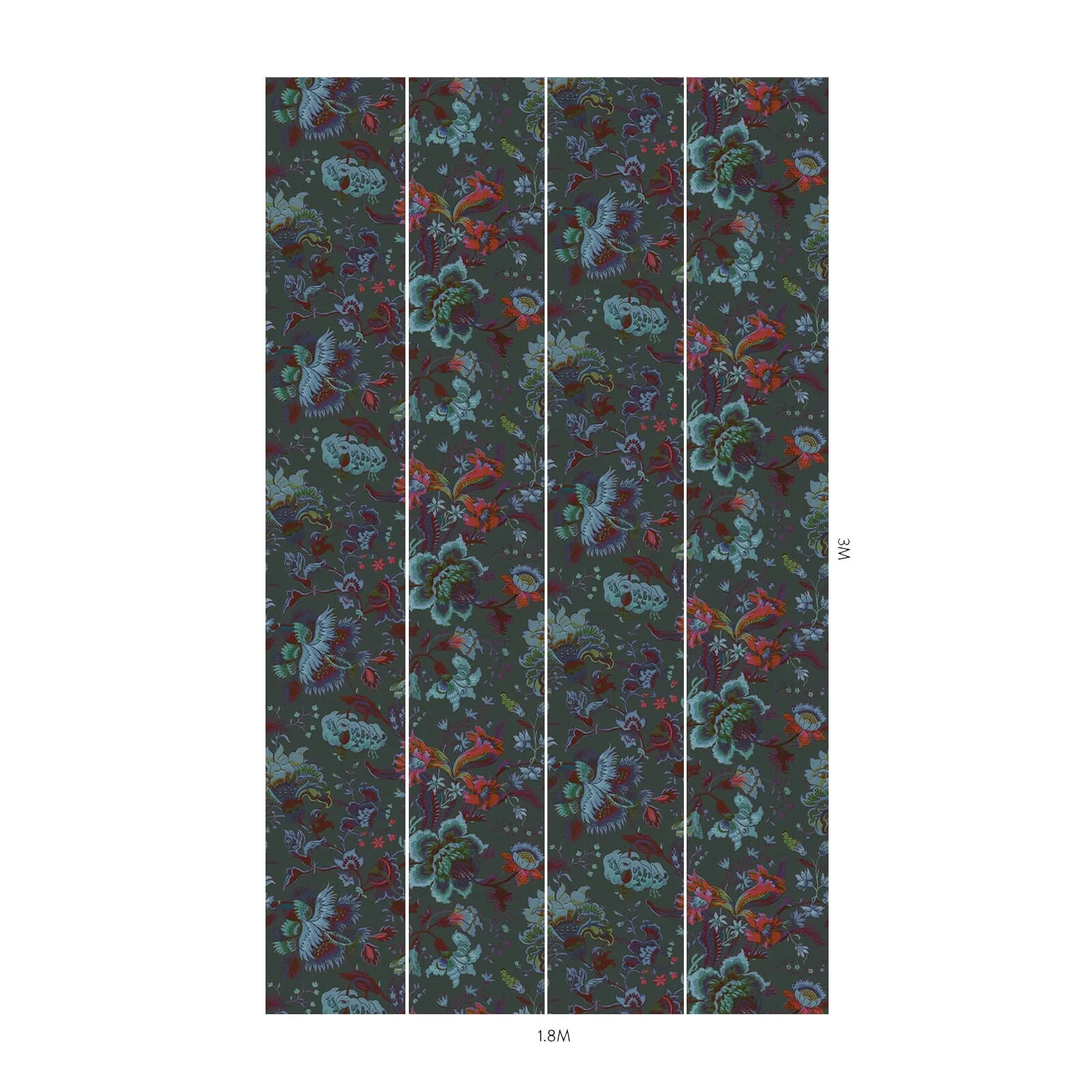 House of Hackney Majorelle wallpaper in Petrol, blooms and foliage in petrol