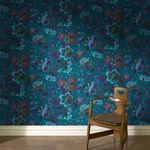 House of Hackney Majorelle wallpaper in Petrol, blooms and foliage in petrol