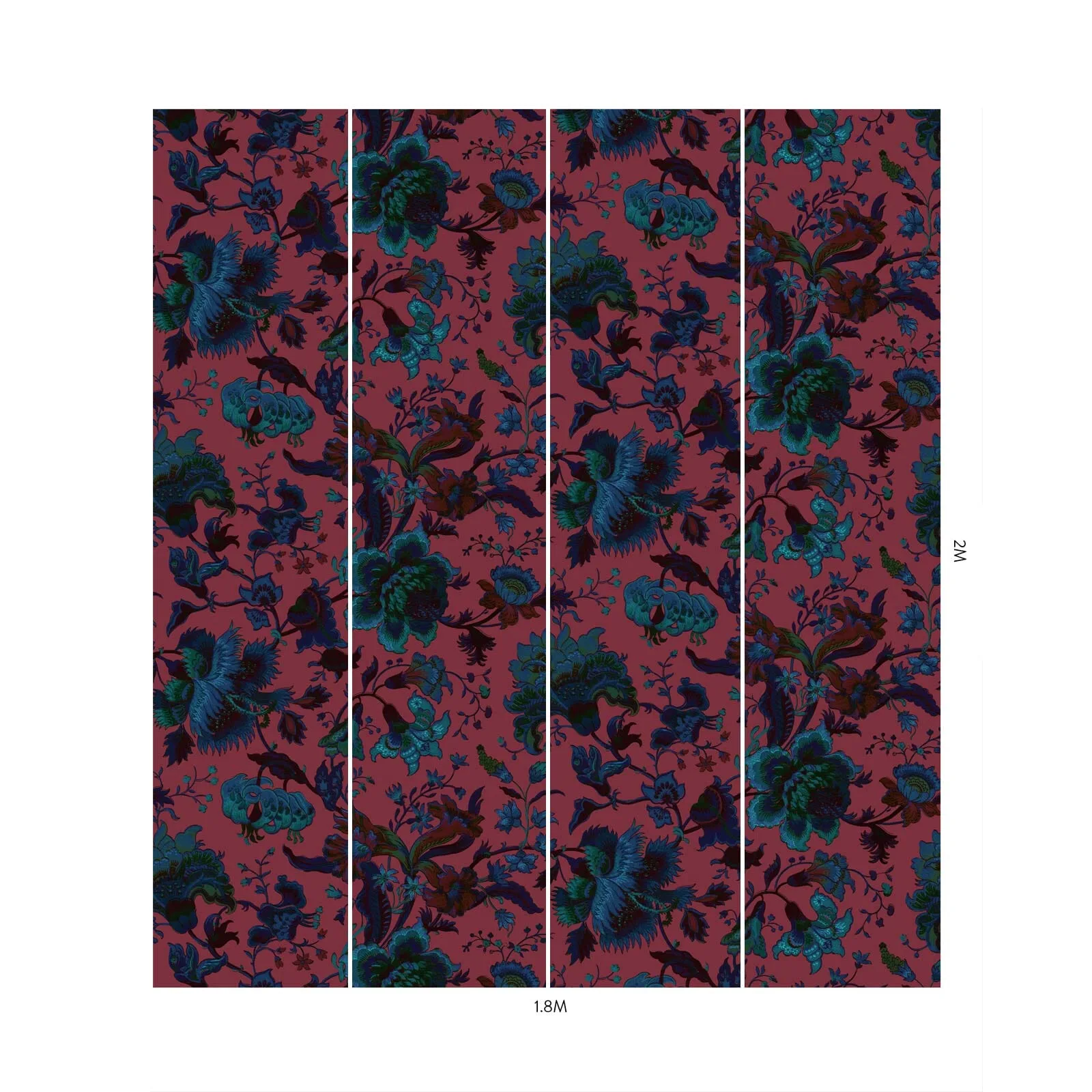 House of Hackney Majorelle Wallpaper in Viola Pink House of Hackney Majorelle wallpaper in Viola Pink, blooms and foliage in pink