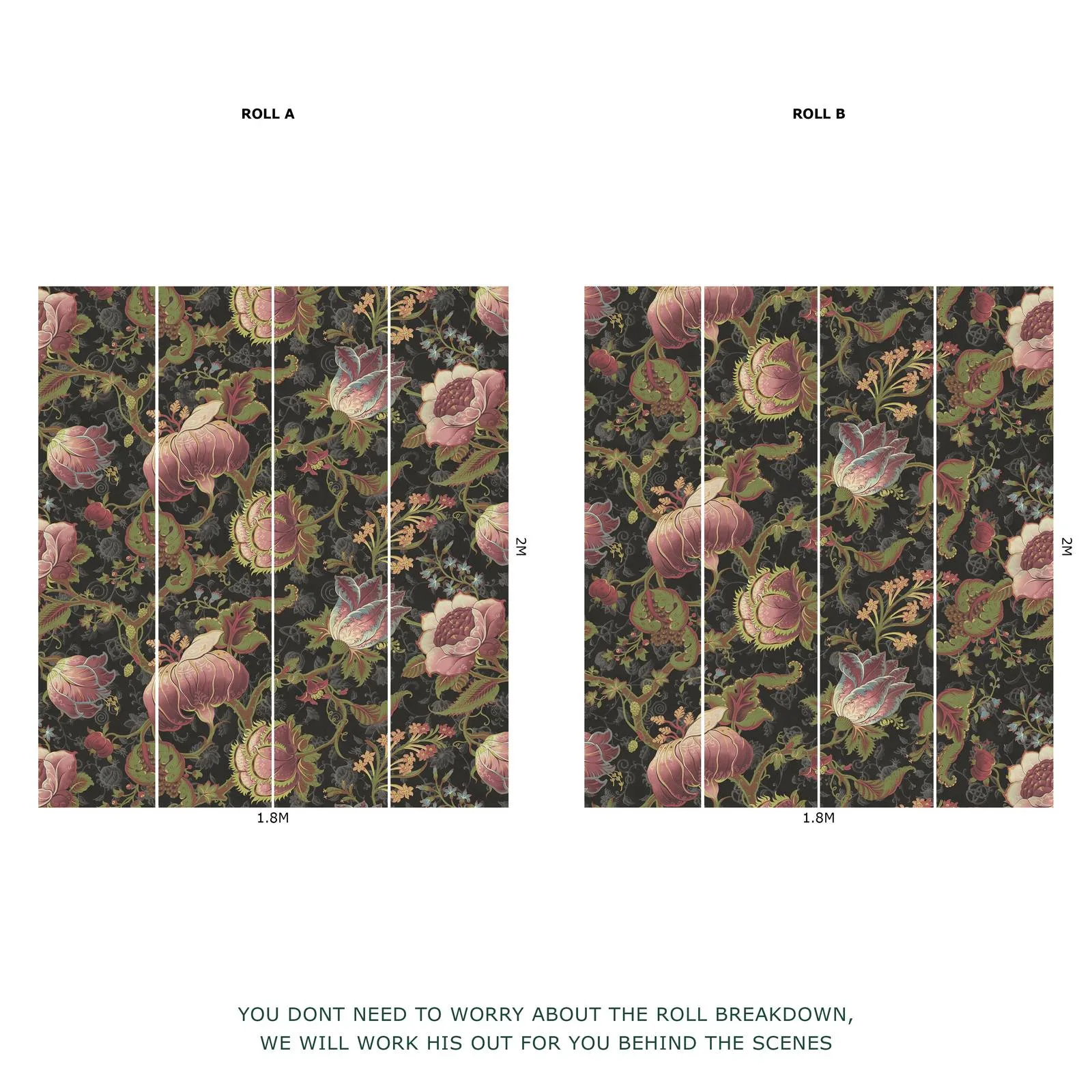 House of Hackney Meliora Wallpaper in Noir House of Hackney Meliora wallpaper in Noir, blooms and foliage in noir