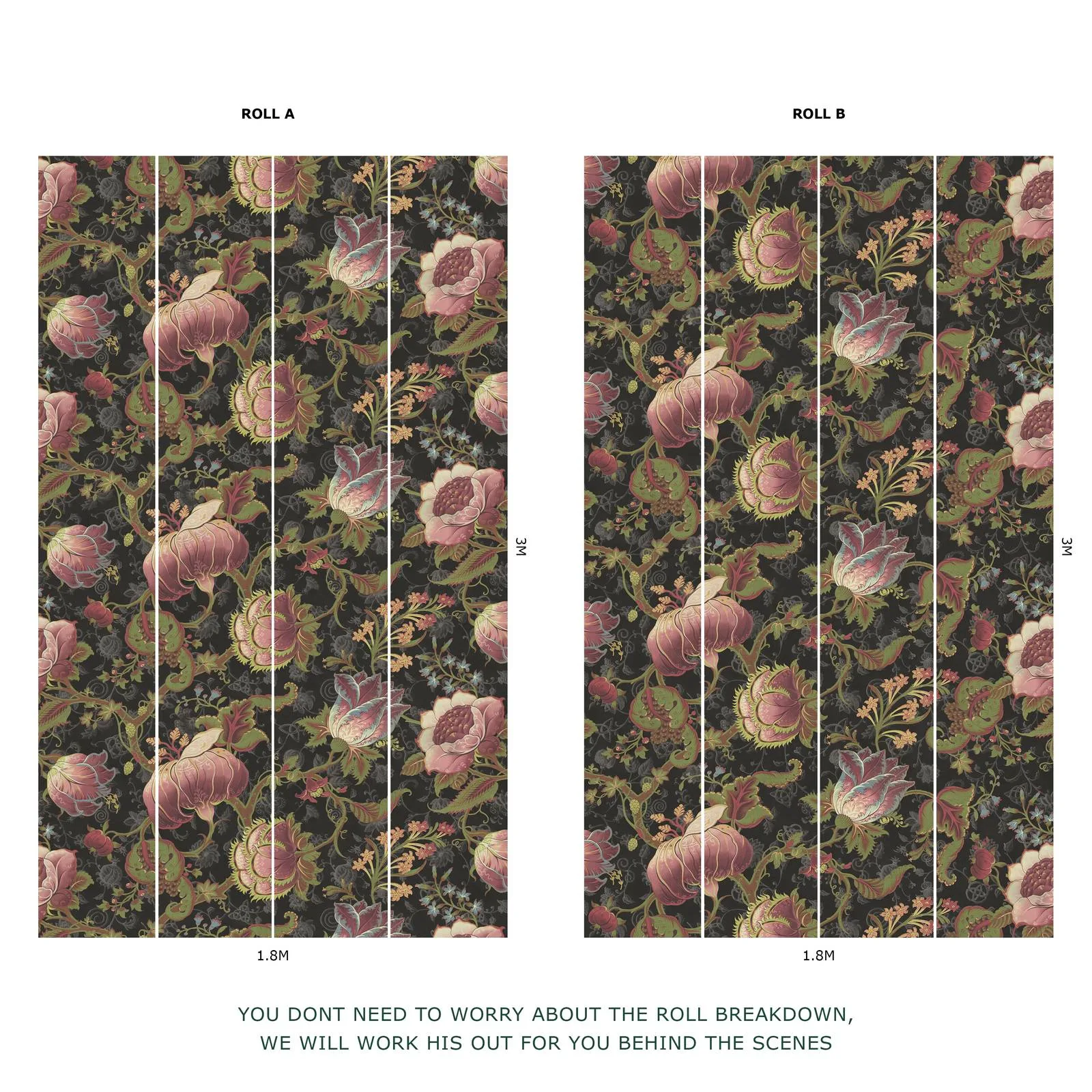 House of Hackney Meliora Wallpaper in Noir House of Hackney Meliora wallpaper in Noir, blooms and foliage in noir
