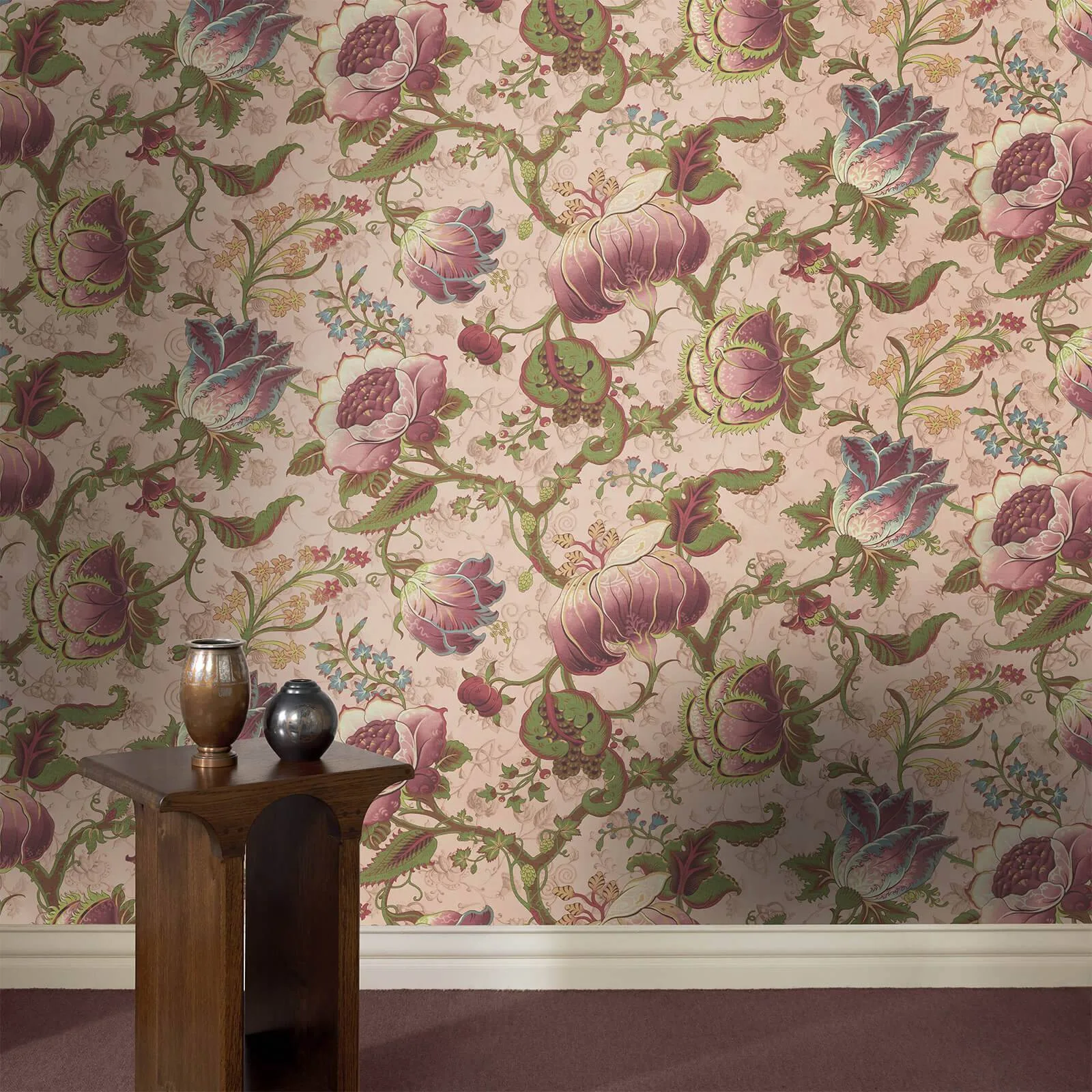 House of Hackney Meliora wallpaper in Tourmaline, blooms and foliage in tourmaline