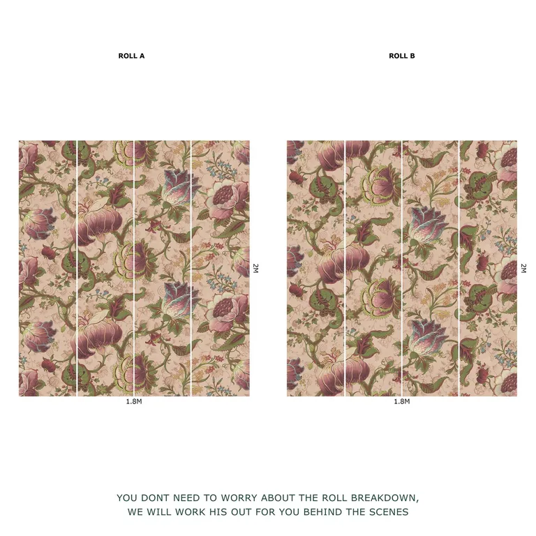 House of Hackney Meliora wallpaper in Tourmaline, blooms and foliage in tourmaline