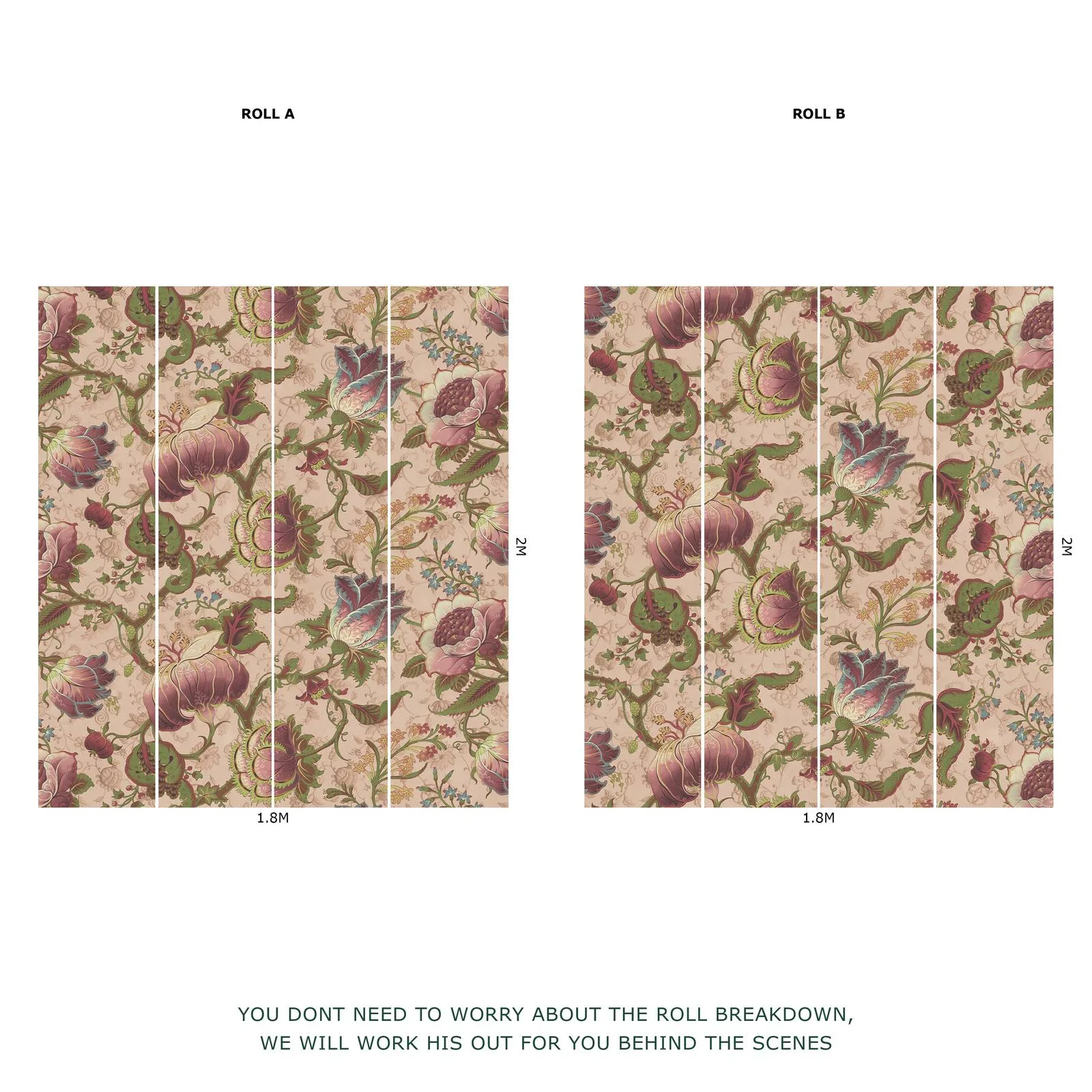 House of Hackney Meliora wallpaper in Tourmaline, blooms and foliage in tourmaline