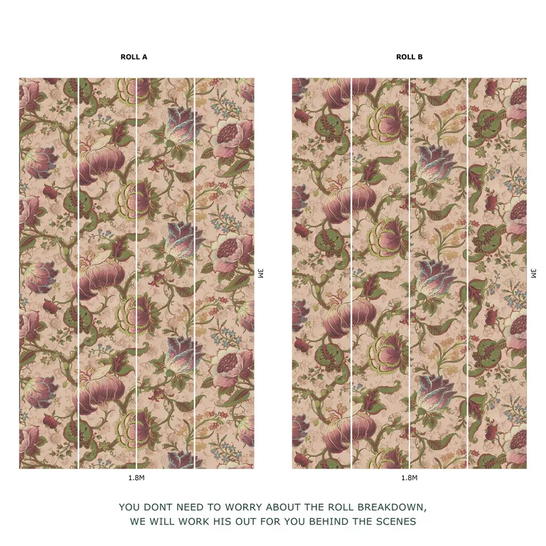 House of Hackney Meliora wallpaper in Tourmaline, blooms and foliage in tourmaline