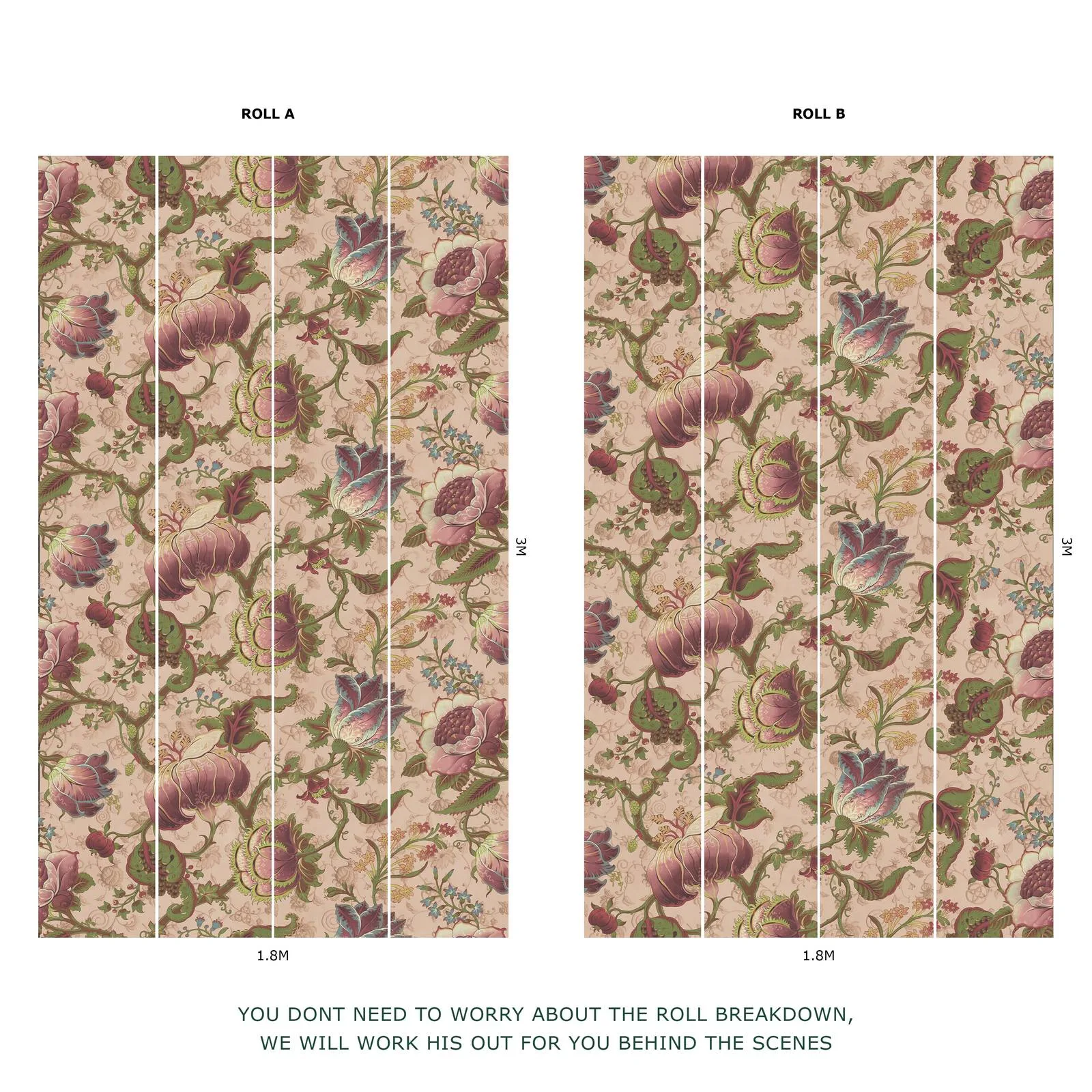 House of Hackney Meliora wallpaper in Tourmaline, blooms and foliage in tourmaline