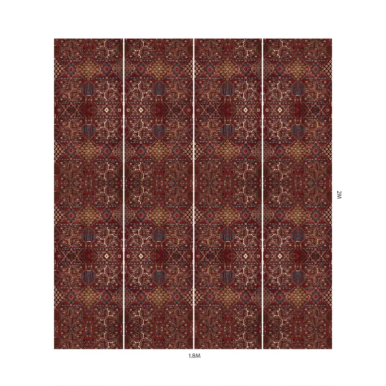 House of Hackney Mey Meh wallpaper in Sienna, geometric forms in sienna