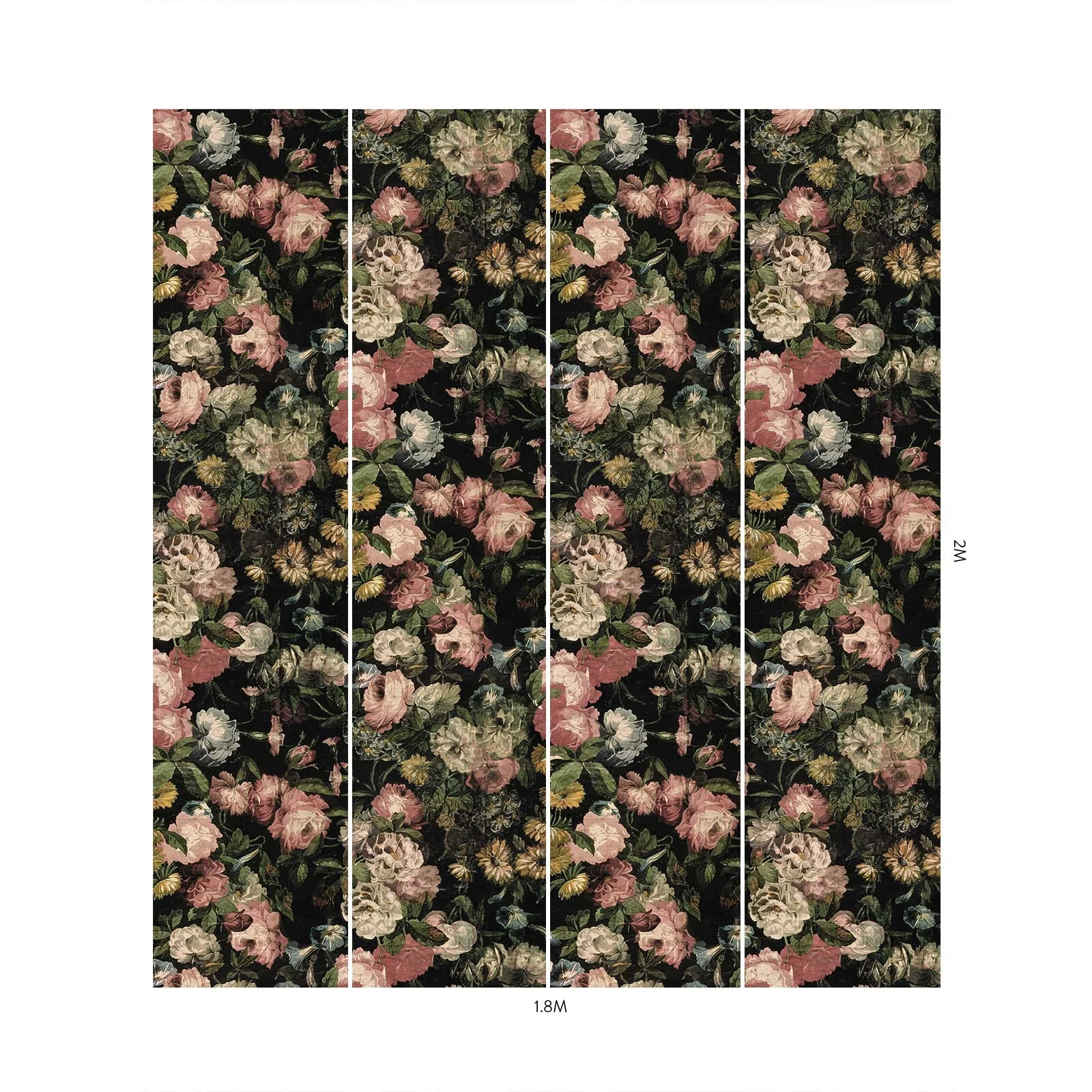 House of Hackney Midnight Garden wallpaper in Multi, blooms and foliage in multi