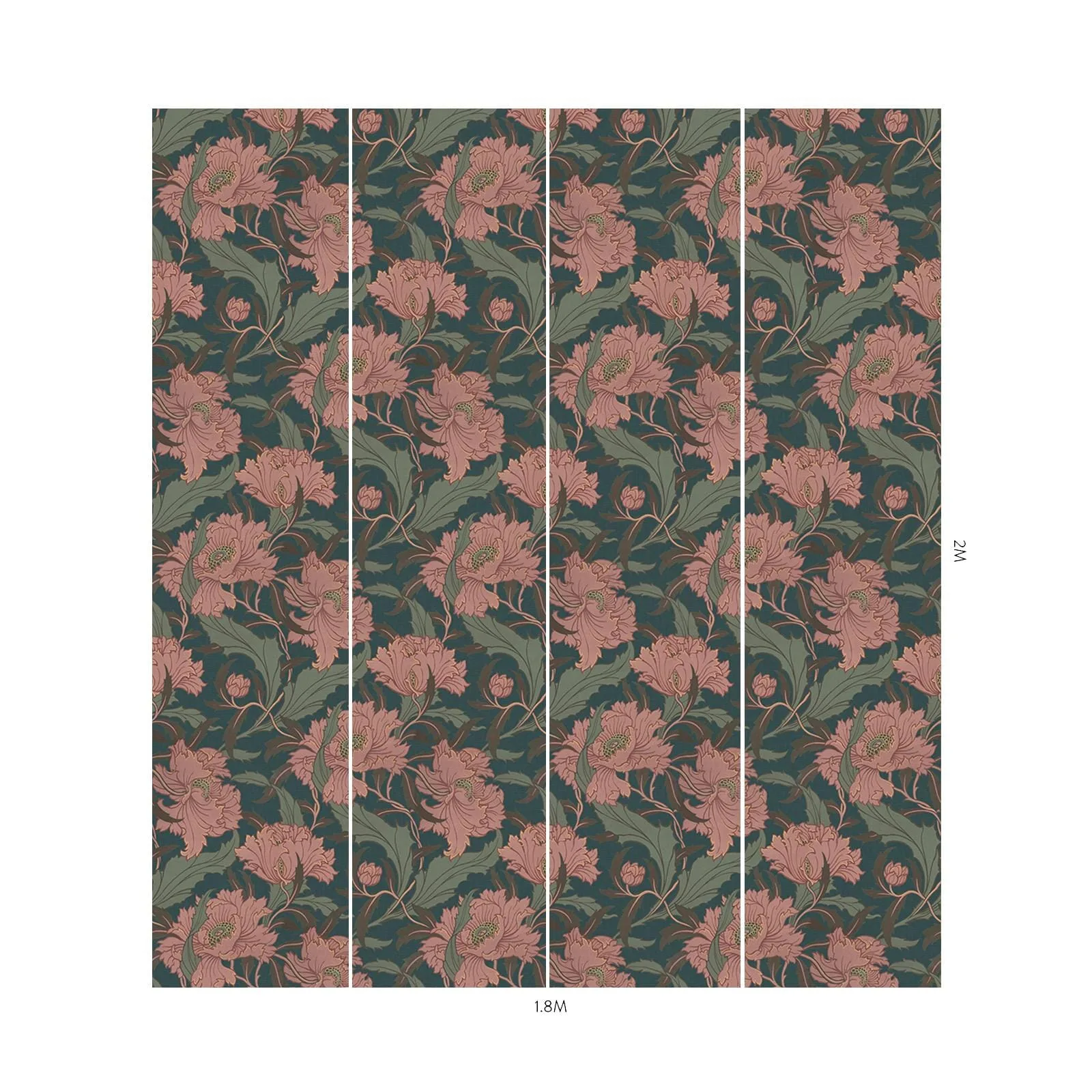 House of Hackney Minerva Wallpaper in Apatite House of Hackney Minerva wallpaper in Apatite, blooms and foliage in apatite