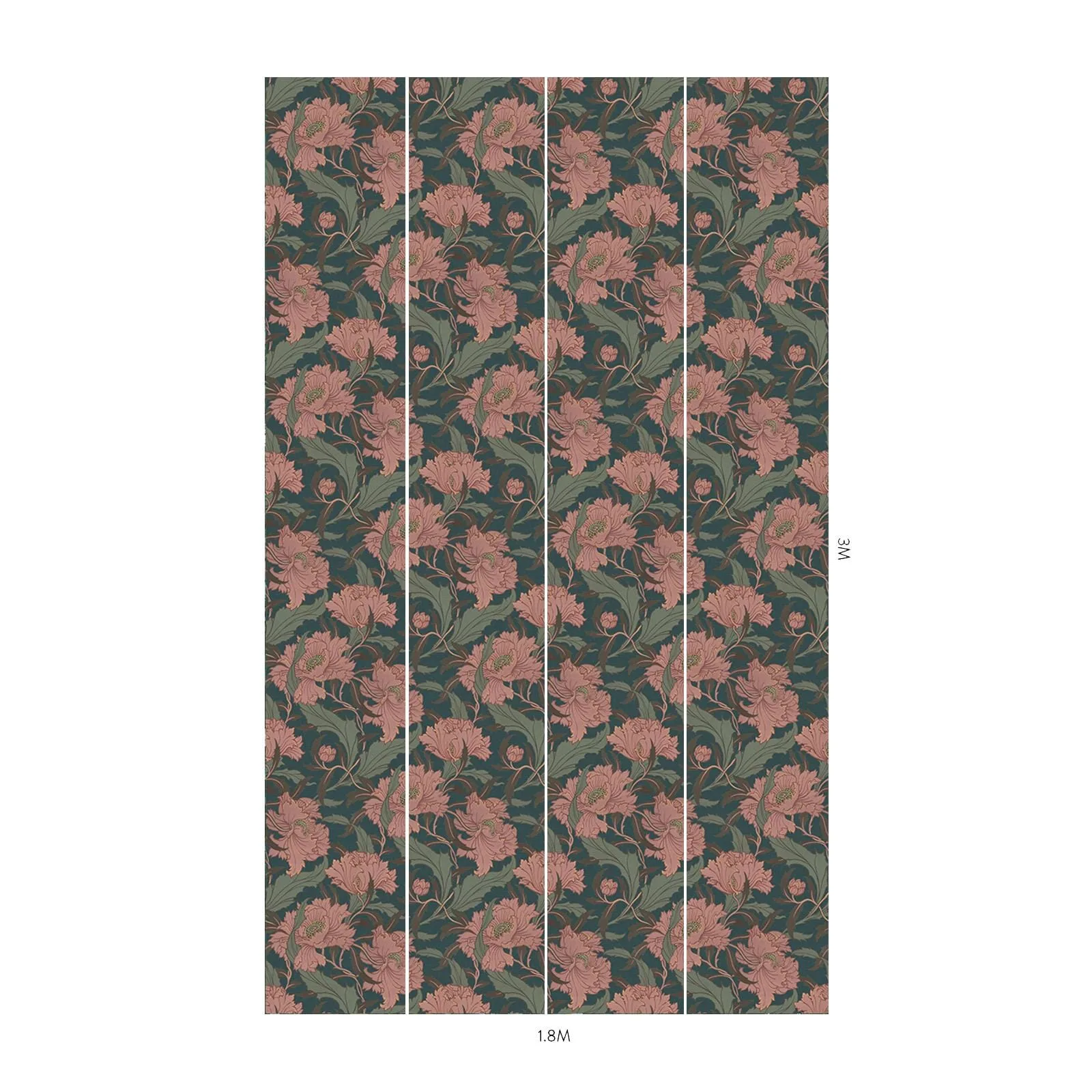 House of Hackney Minerva Wallpaper in Apatite House of Hackney Minerva wallpaper in Apatite, blooms and foliage in apatite