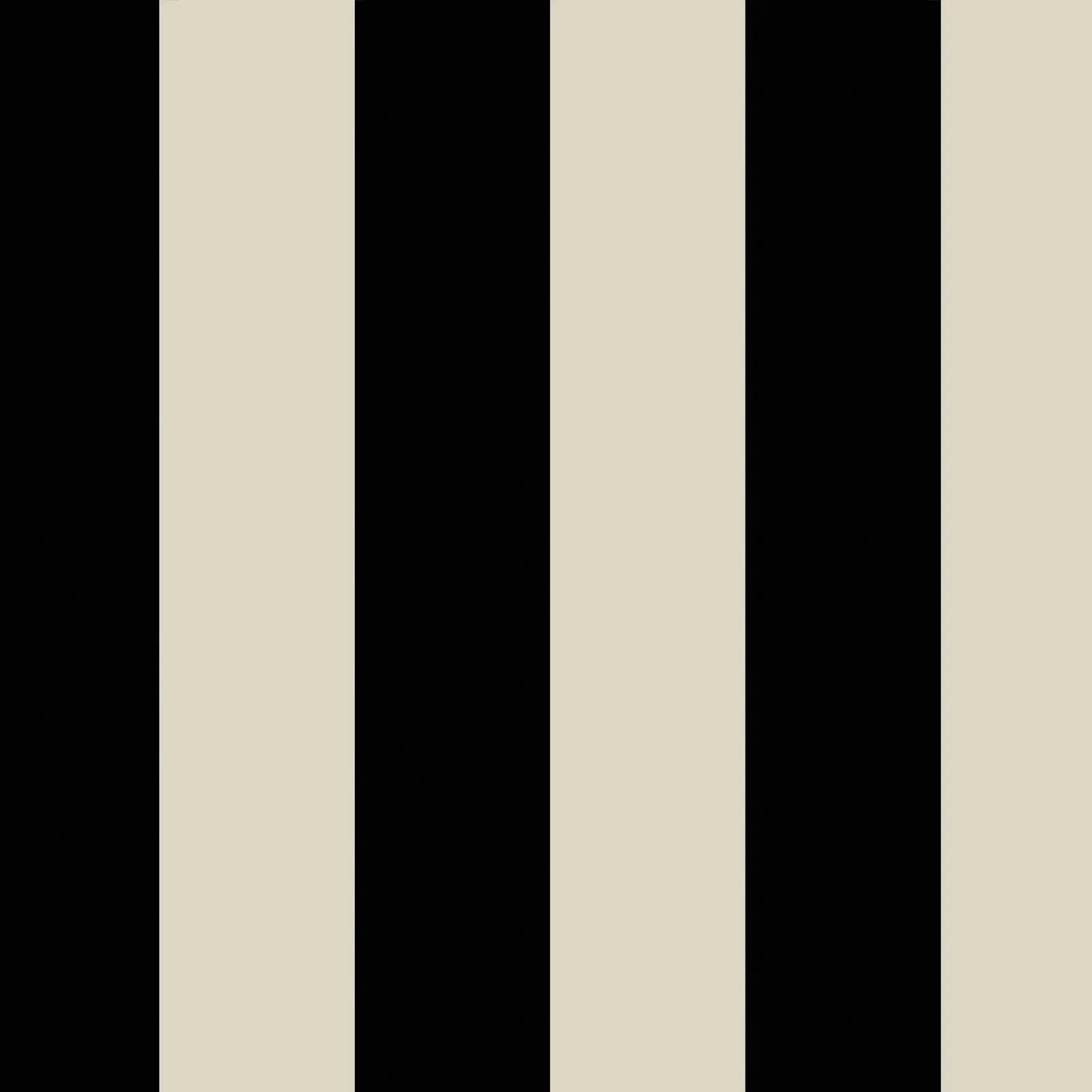 House of Hackney Mono Stripe wallpaper in Off-black / Oyster, stripes and geometric forms in black