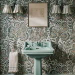 House of Hackney Moon Garden Magna wallpaper in Tourmaline, foliage and trees in tourmaline