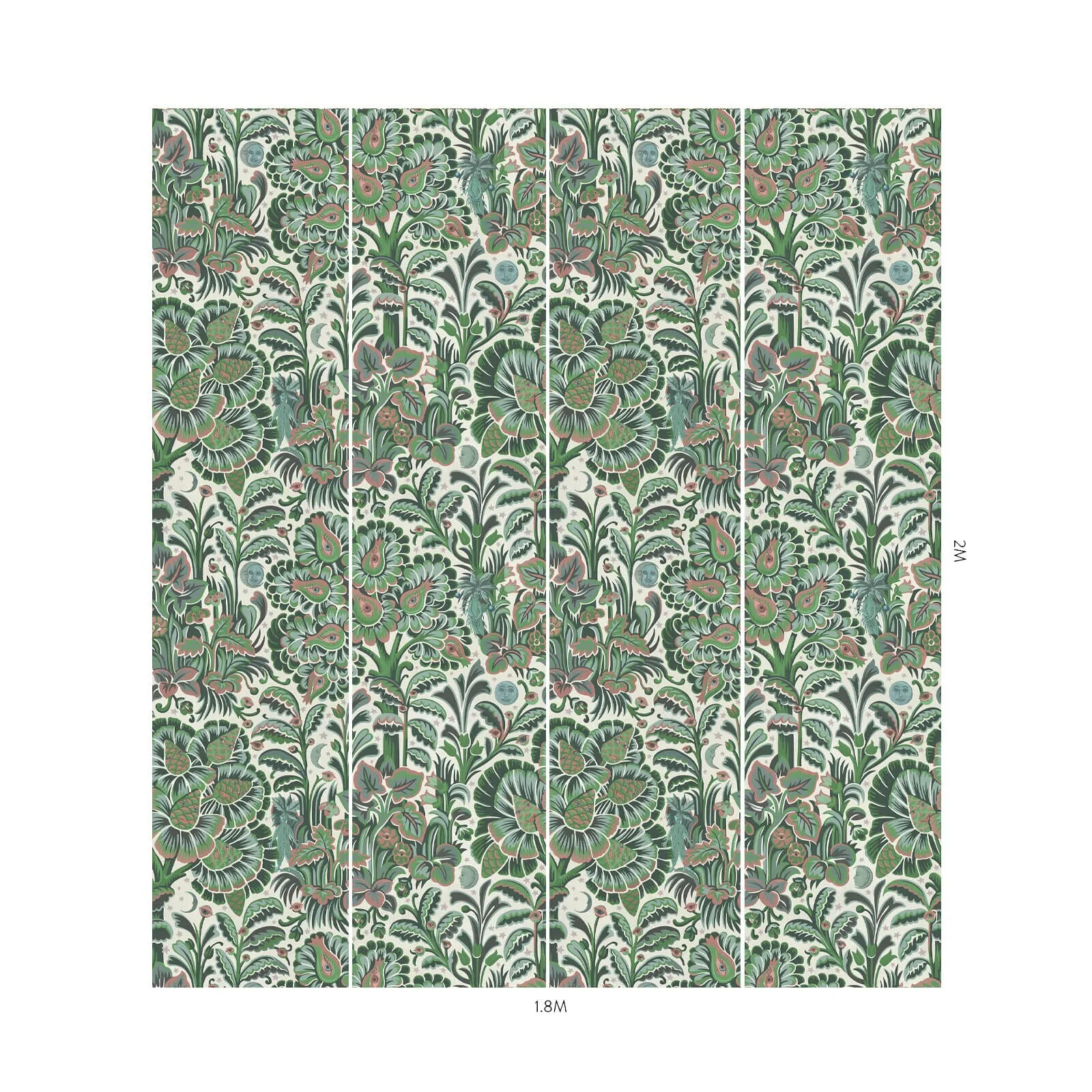 House of Hackney Moon Garden Magna wallpaper in Tourmaline, foliage and trees in tourmaline