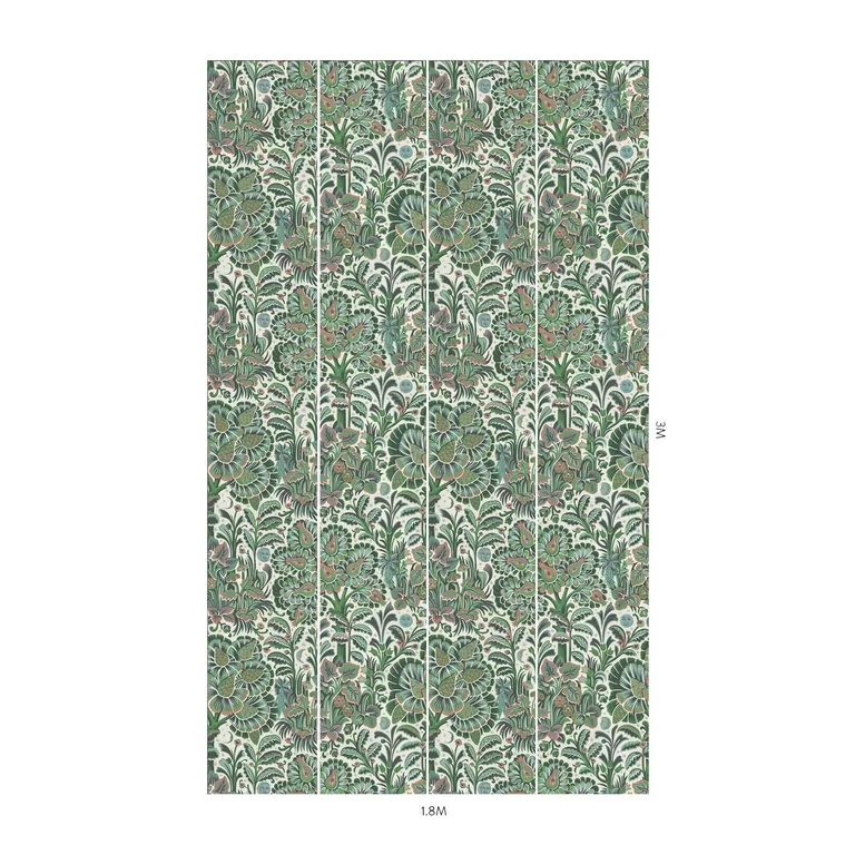 House of Hackney Moon Garden Magna wallpaper in Tourmaline, foliage and trees in tourmaline