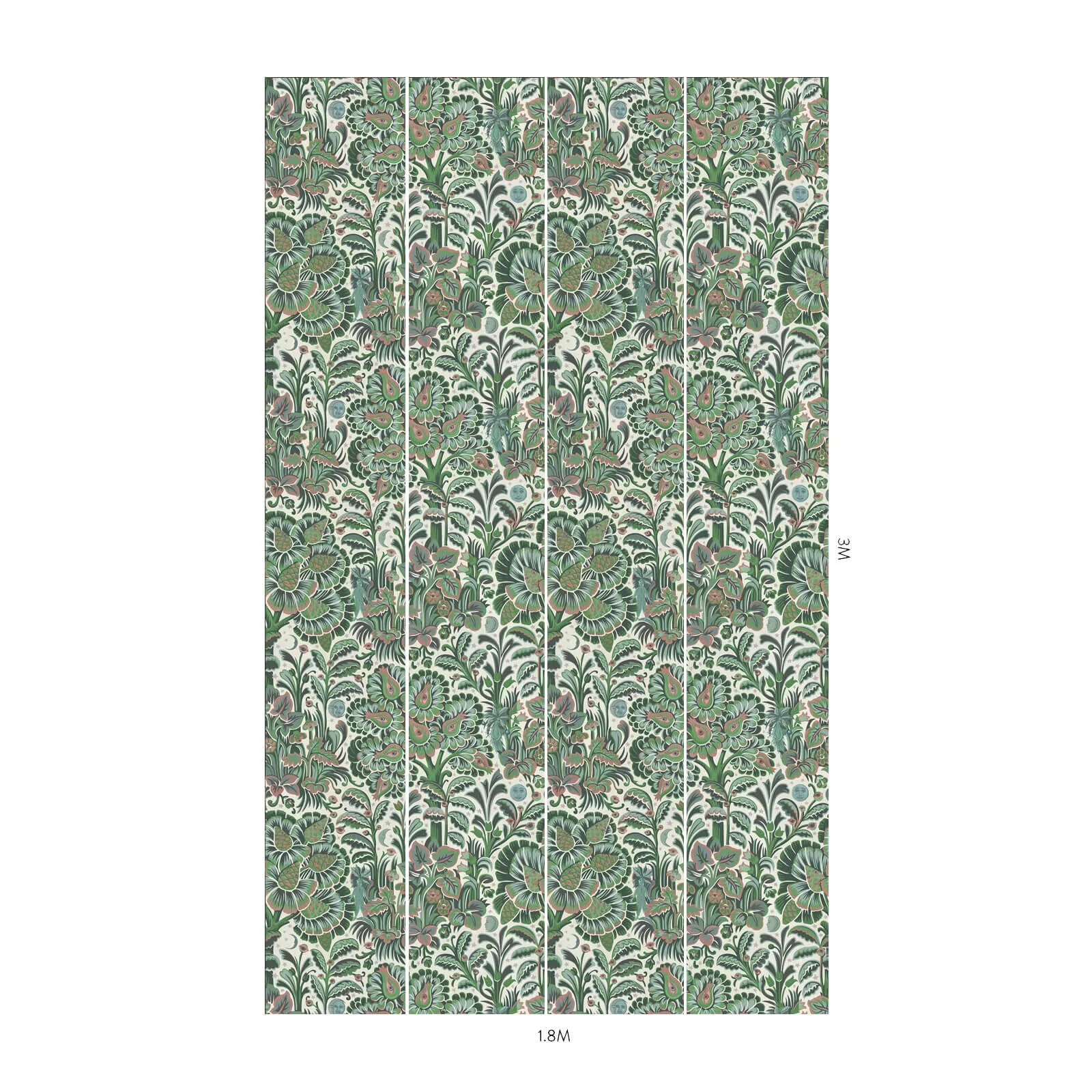House of Hackney Moon Garden Magna wallpaper in Tourmaline, foliage and trees in tourmaline