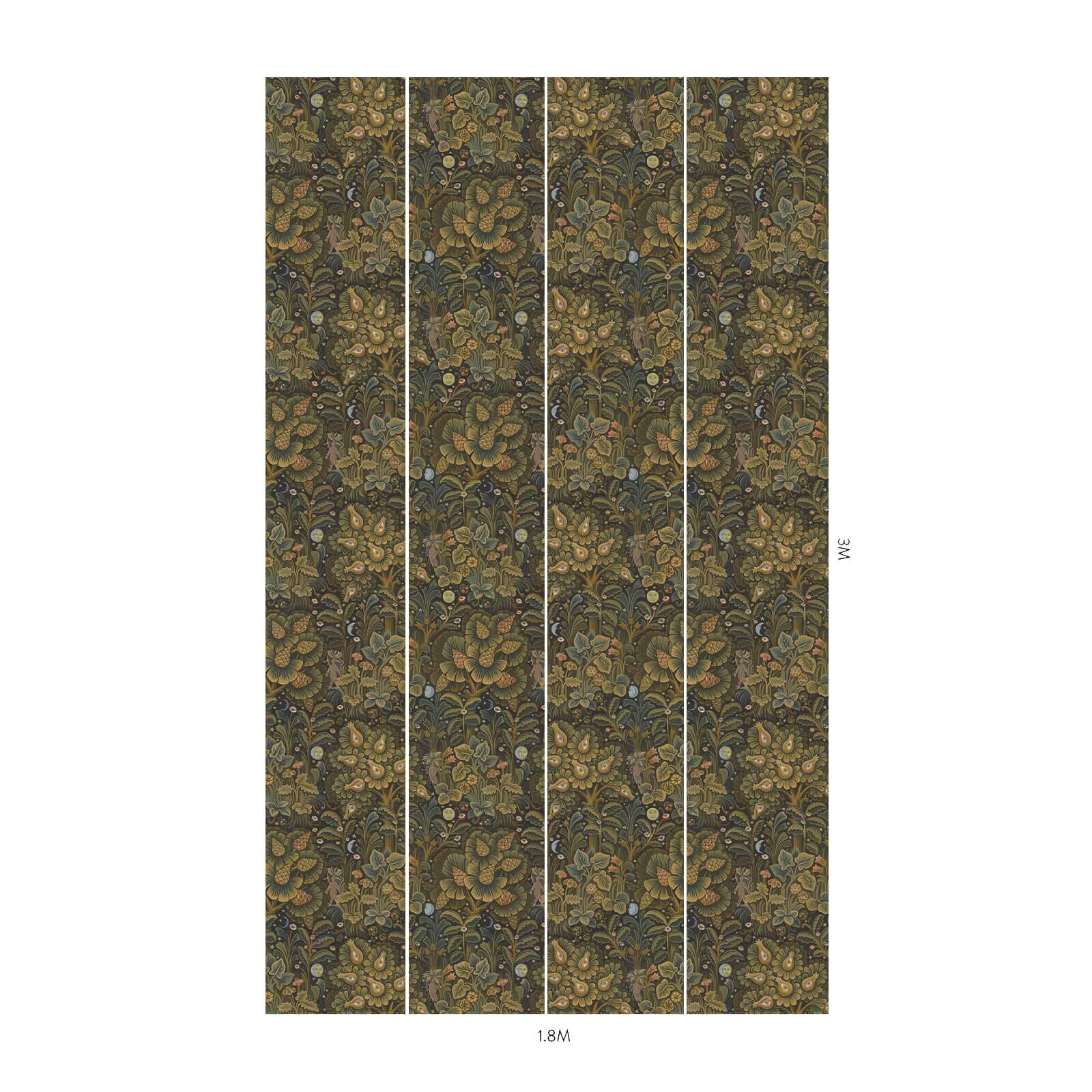 House of Hackney Moon Garden Wallpaper in Midnight House of Hackney Moon Garden wallpaper in Midnight, foliage and geometric forms in midnight