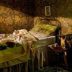 House of Hackney Moon Garden Wallpaper in Midnight House of Hackney Moon Garden wallpaper in Midnight, foliage and geometric forms in midnight