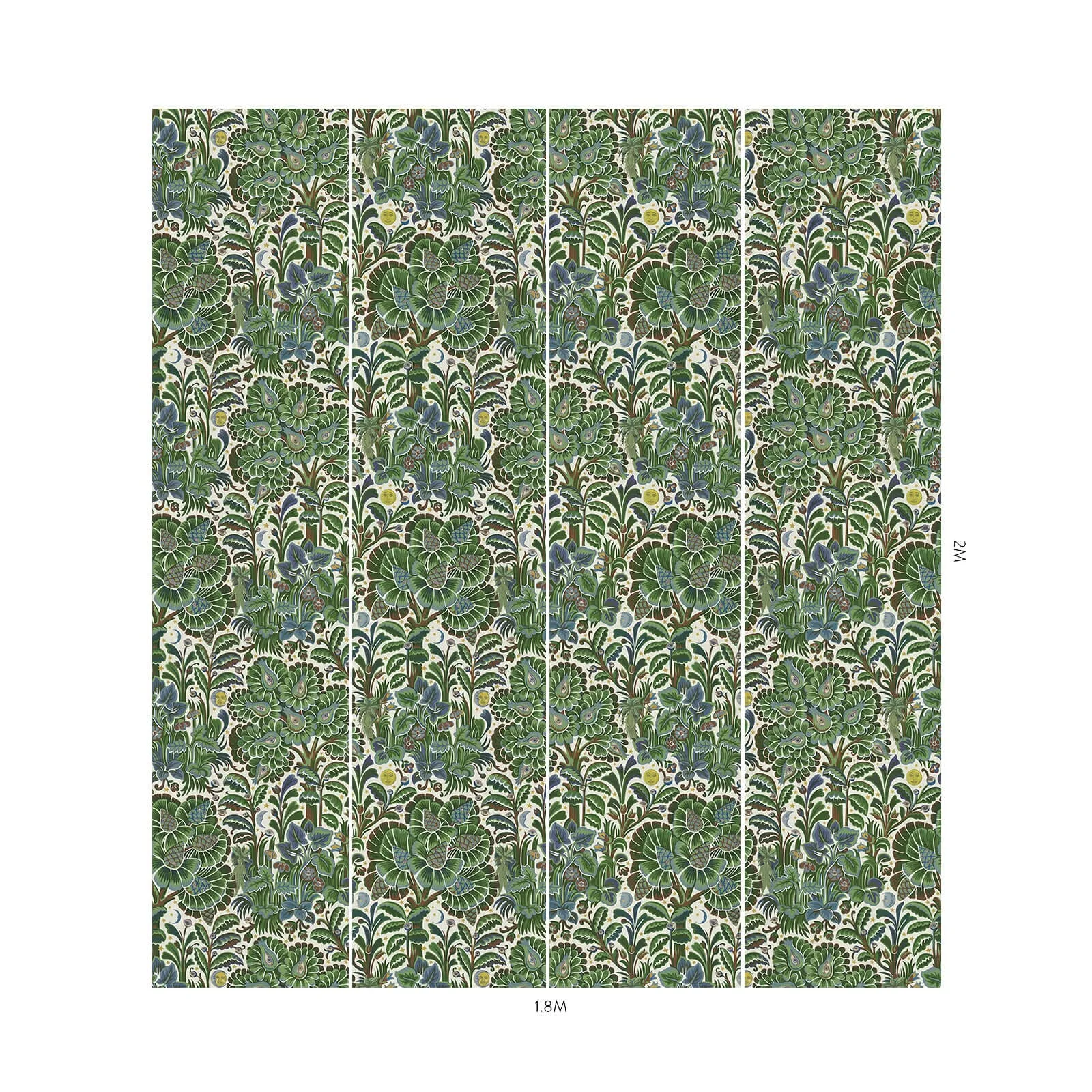 House of Hackney Moon Garden Wallpaper in Verde House of Hackney Moon Garden wallpaper in Verde, foliage and trees in verde