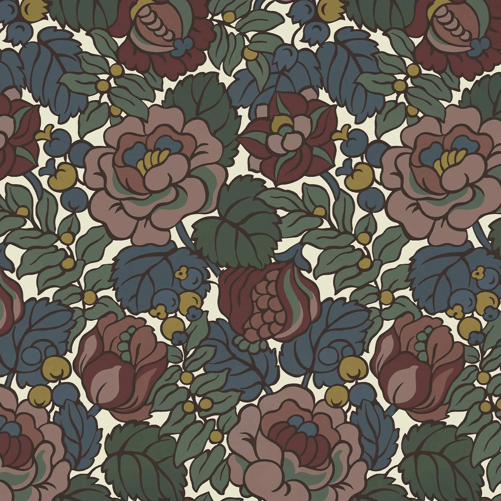 House of Hackney Navarino wallpaper in Carnelian, the Navarino design in carnelian