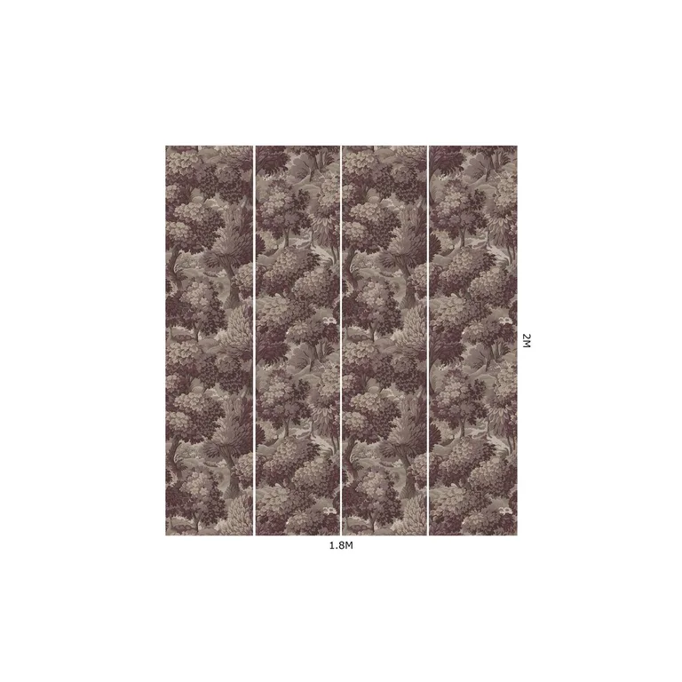 House of Hackney Nemor wallpaper in Anemone, blooms and foliage in anemone