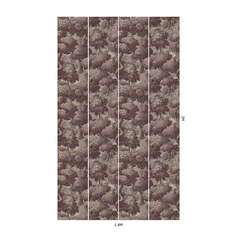 House of Hackney Nemor wallpaper in Anemone, blooms and foliage in anemone